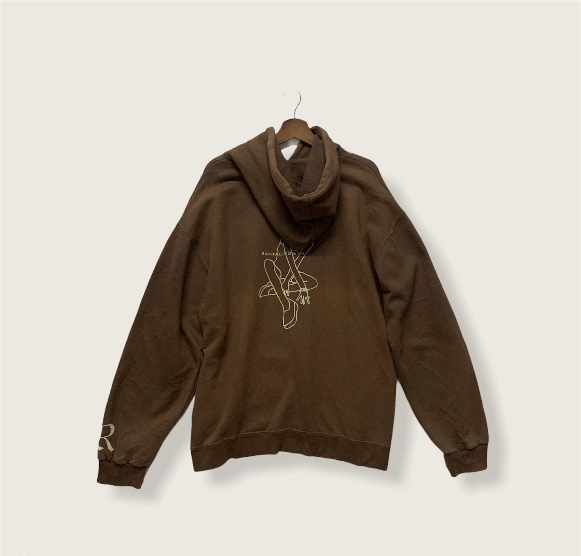 Japanese Brand S.A.G.H Brand Hooded Brown Sweatshirt Large Size Size US L / EU 52-54 / 3 - 6 Thumbnail