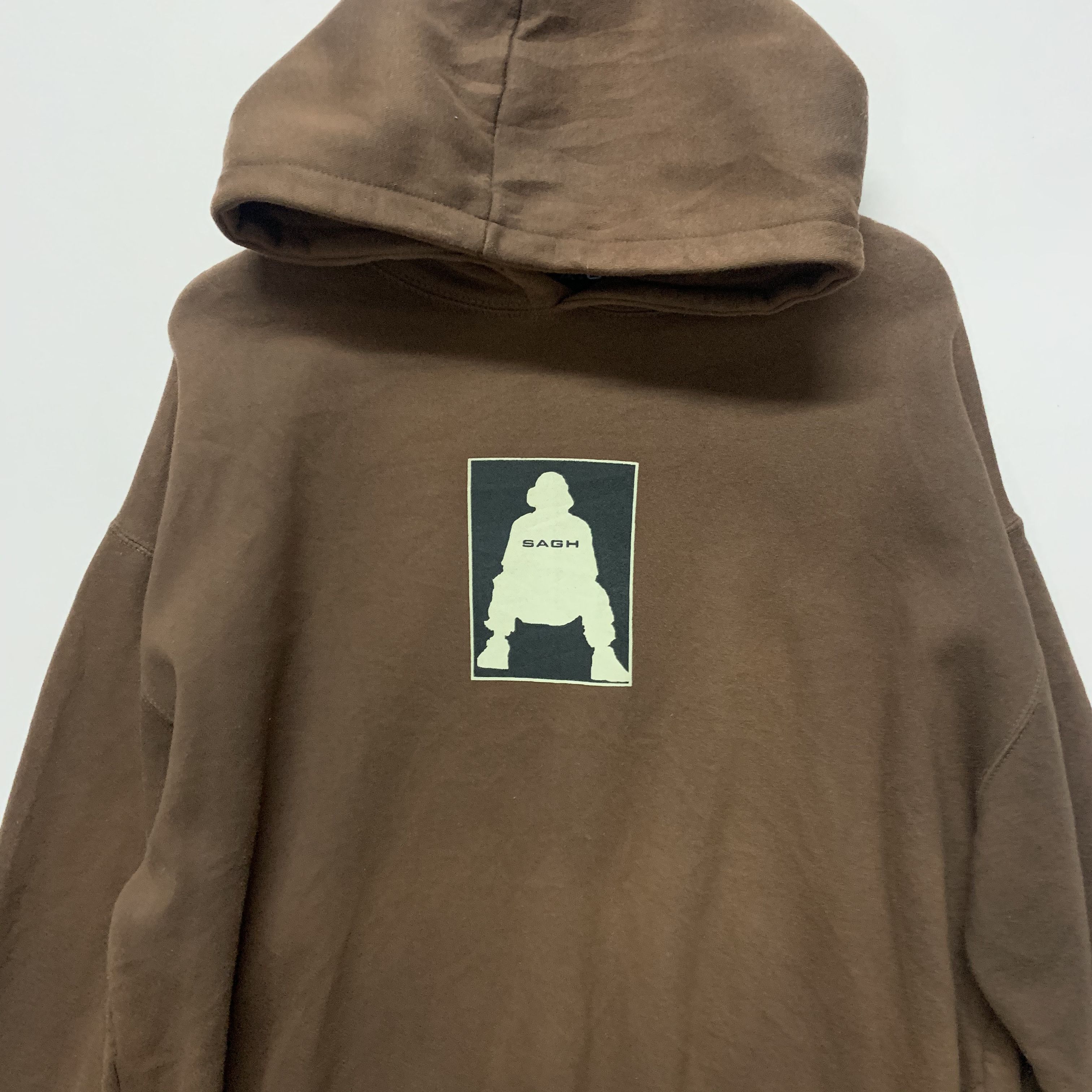 Japanese Brand S.A.G.H Brand Hooded Brown Sweatshirt Large Size Size US L / EU 52-54 / 3 - 2 Thumbnail