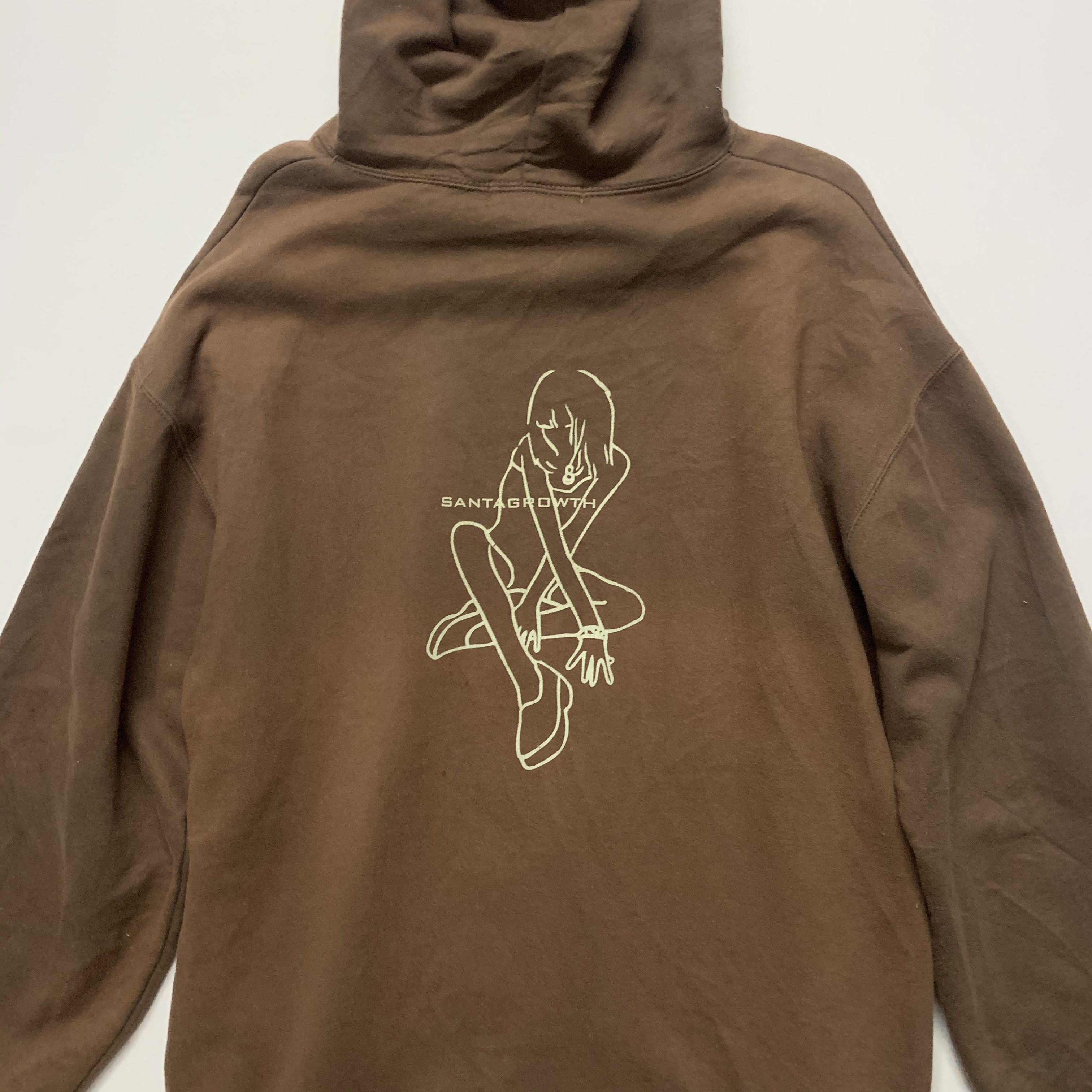 Japanese Brand S.A.G.H Brand Hooded Brown Sweatshirt Large Size Size US L / EU 52-54 / 3 - 7 Thumbnail