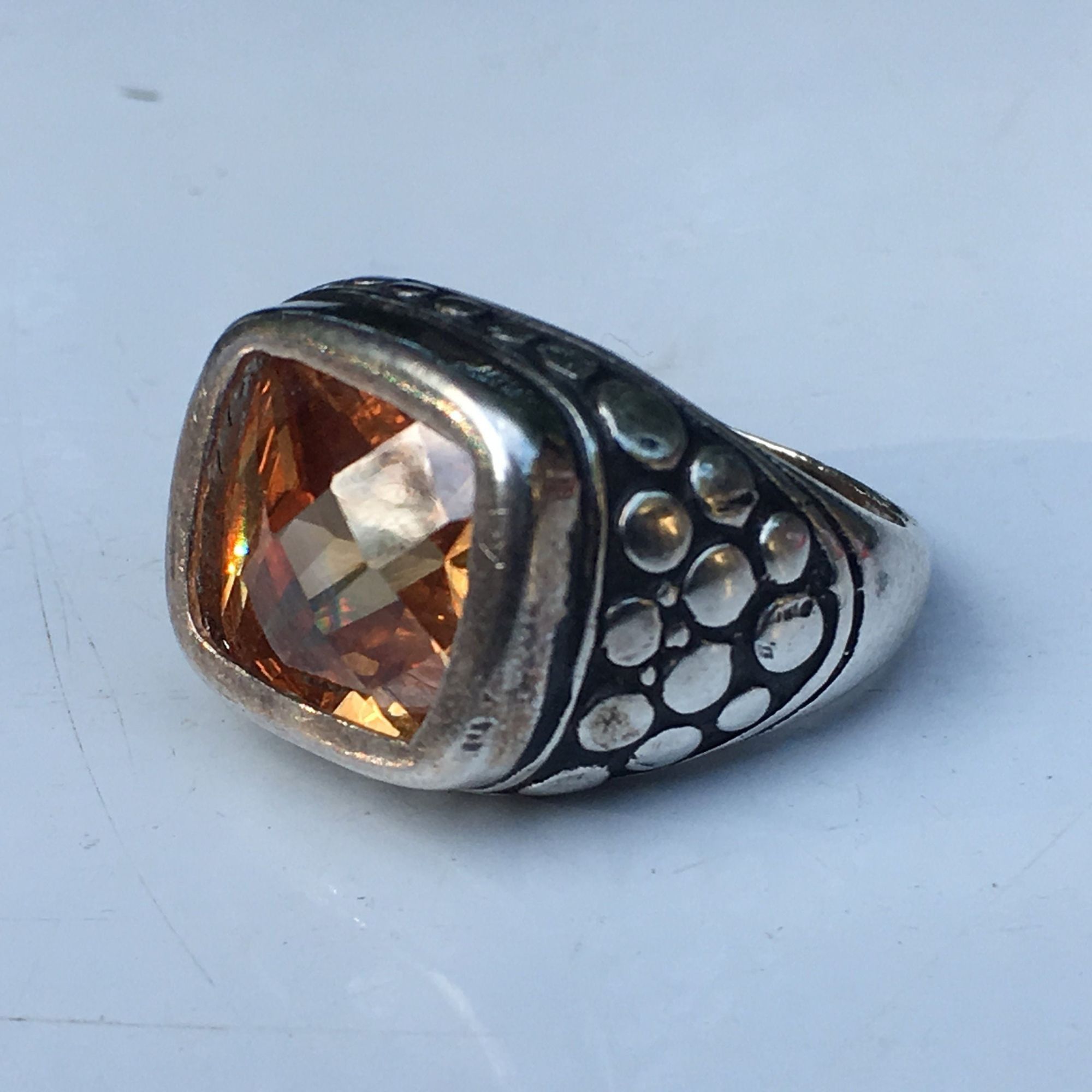 Sterling Silver Sterling Silver Citrine Radiant Cut Gemstone Ring, Sz 5 3/4 Size ONE SIZE - 2 Preview