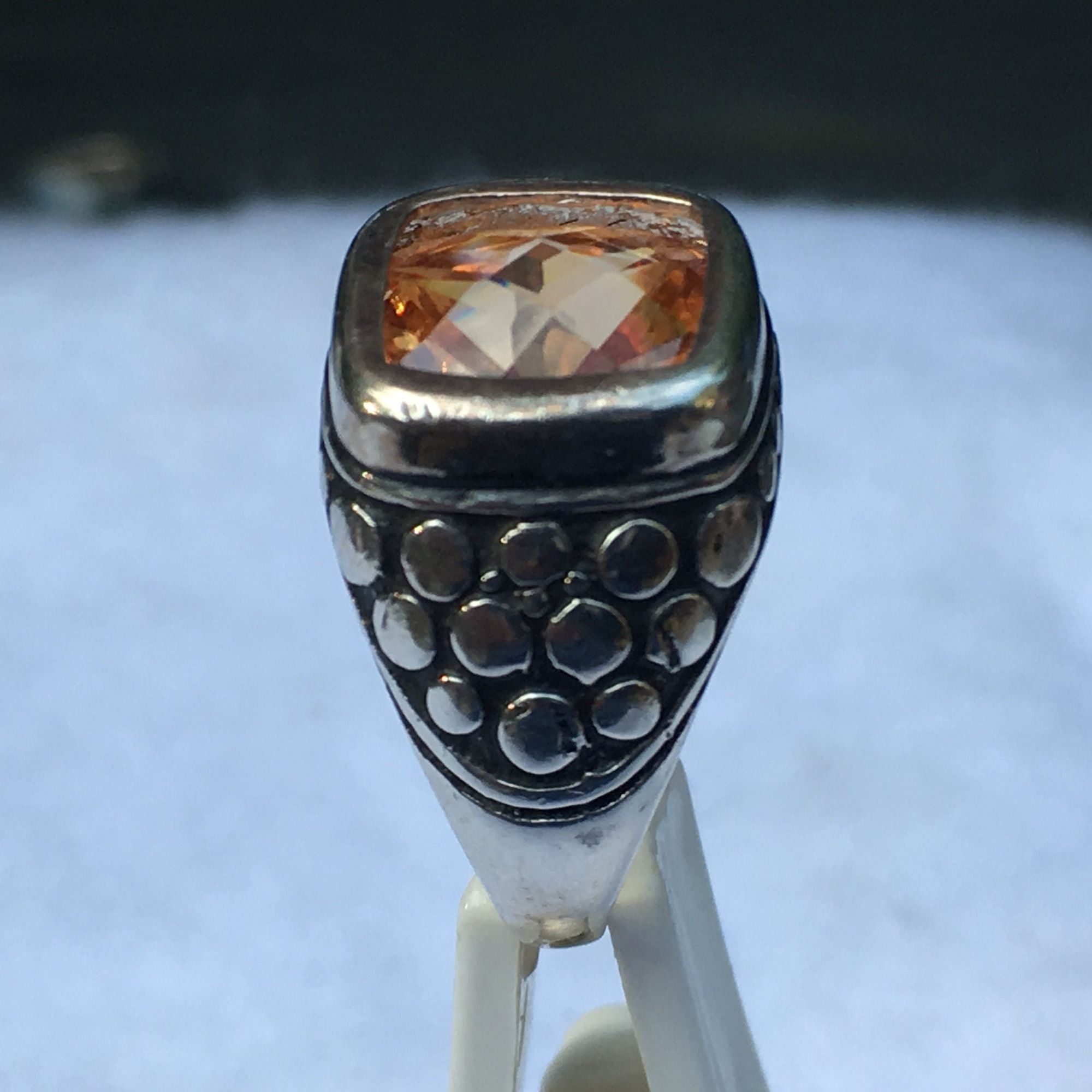 Sterling Silver Sterling Silver Citrine Radiant Cut Gemstone Ring, Sz 5 3/4 Size ONE SIZE - 5 Thumbnail