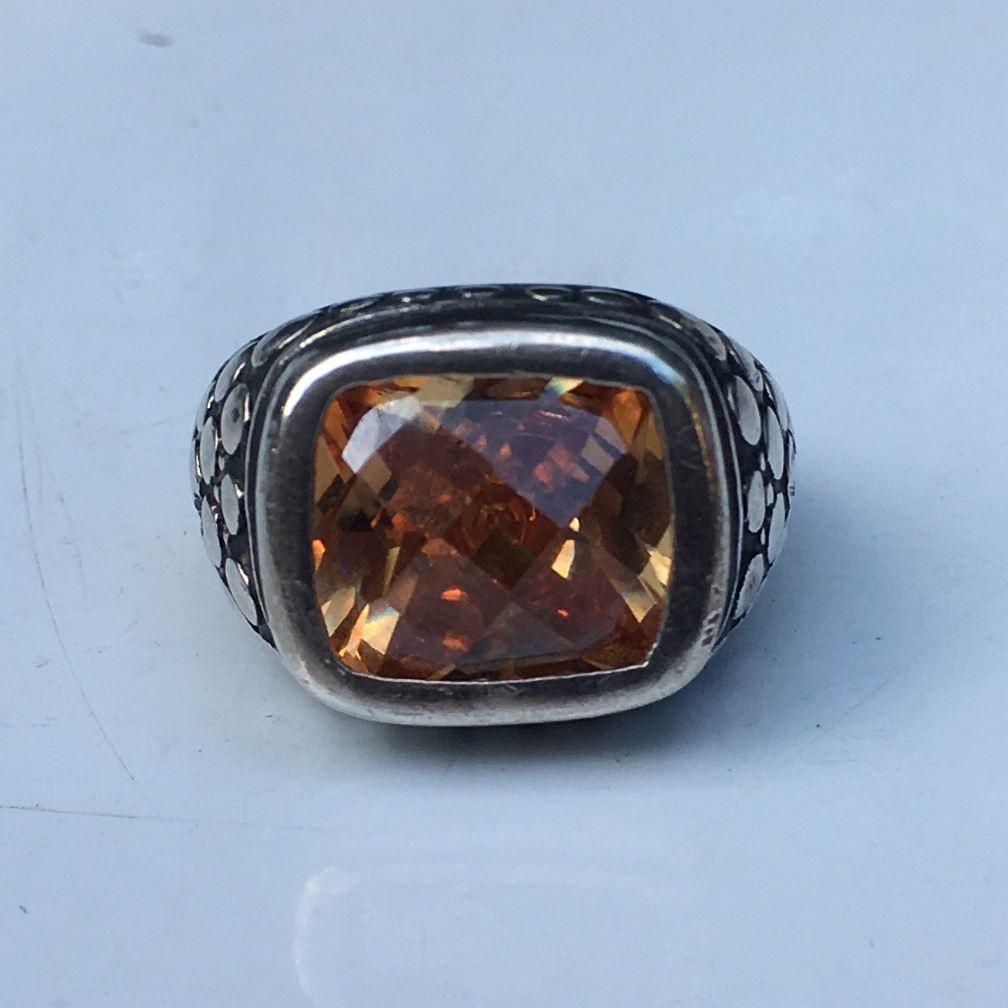 Sterling Silver Sterling Silver Citrine Radiant Cut Gemstone Ring, Sz 5 3/4 Size ONE SIZE - 3 Thumbnail