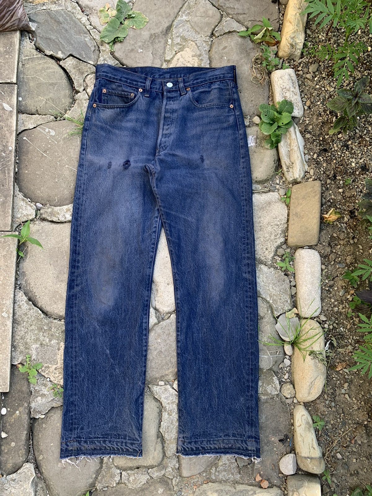 Vintage Vintage 1980s overdyed black faded distressed levis 501xx | Grailed