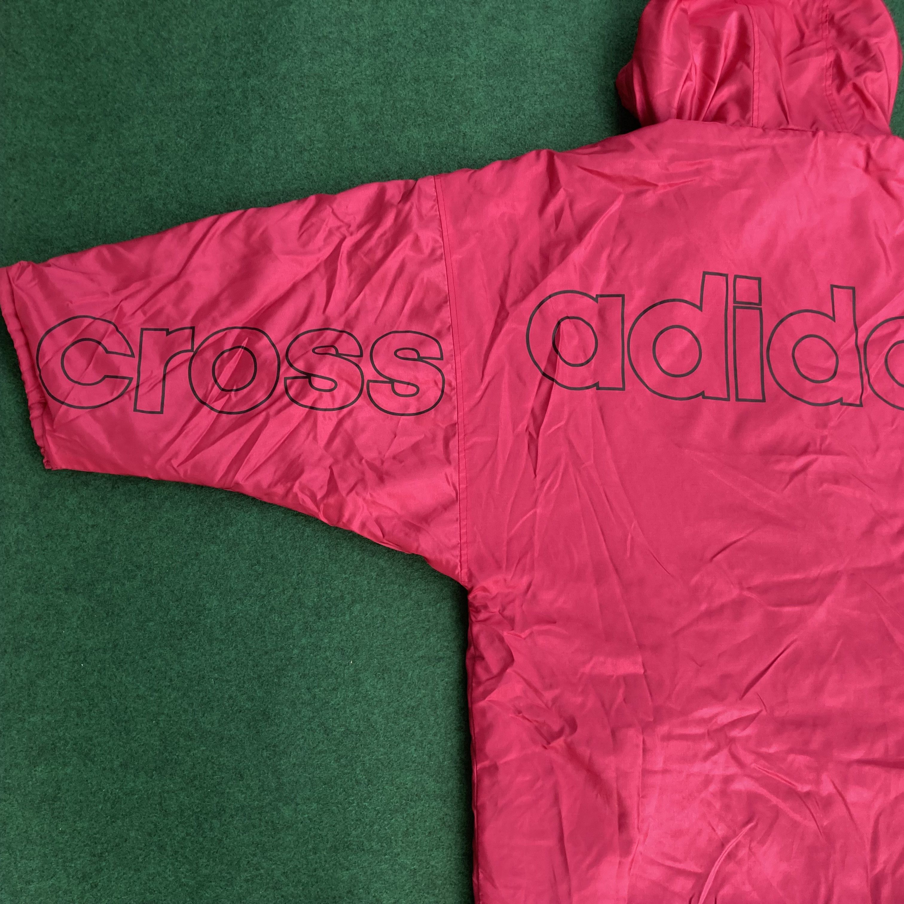 Adidas × Vintage Vtg Adidas Pink Button Big Logo Long Jacket Sweater Size US XL / EU 56 / 4 - 10 Thumbnail