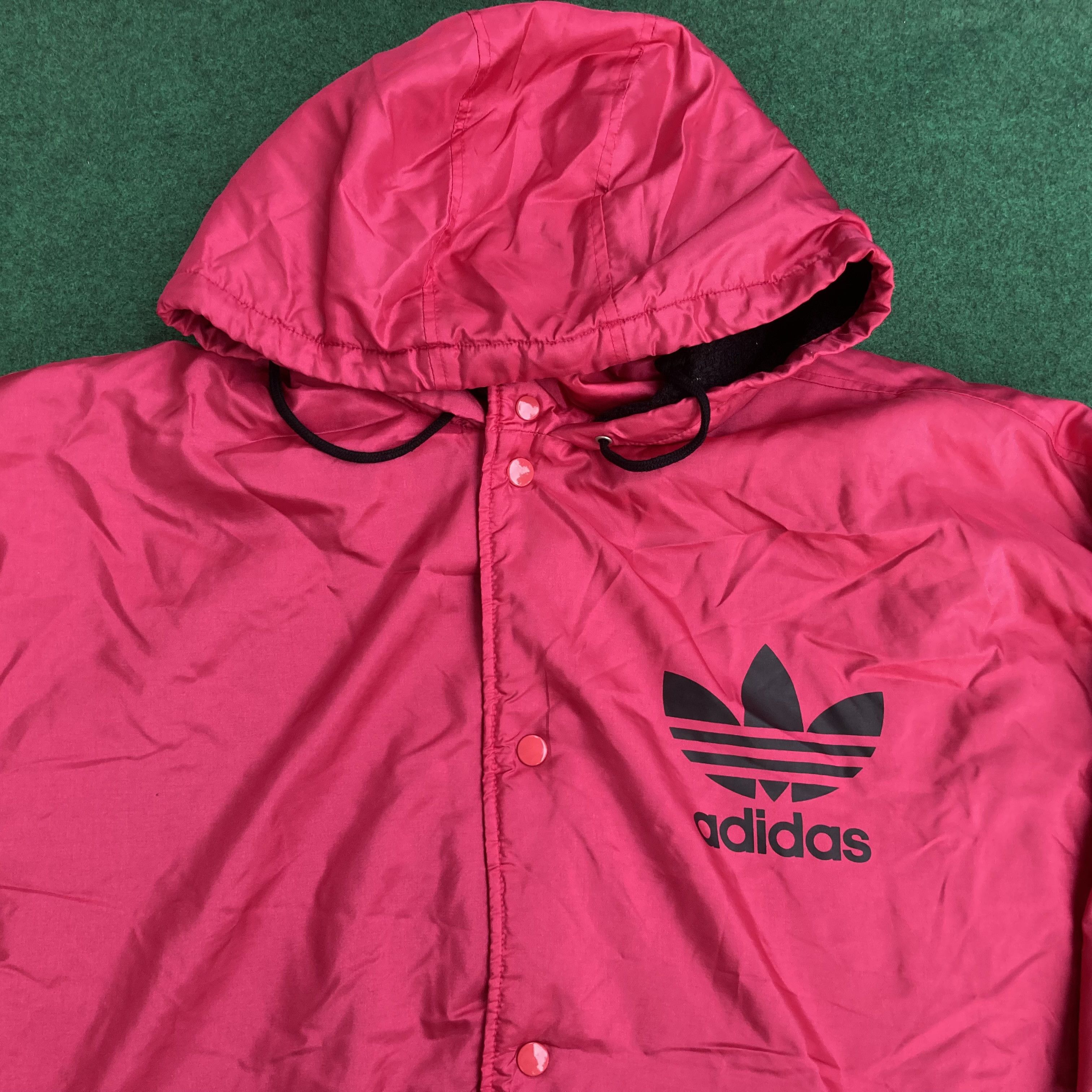 Adidas × Vintage Vtg Adidas Pink Button Big Logo Long Jacket Sweater Size US XL / EU 56 / 4 - 3 Thumbnail