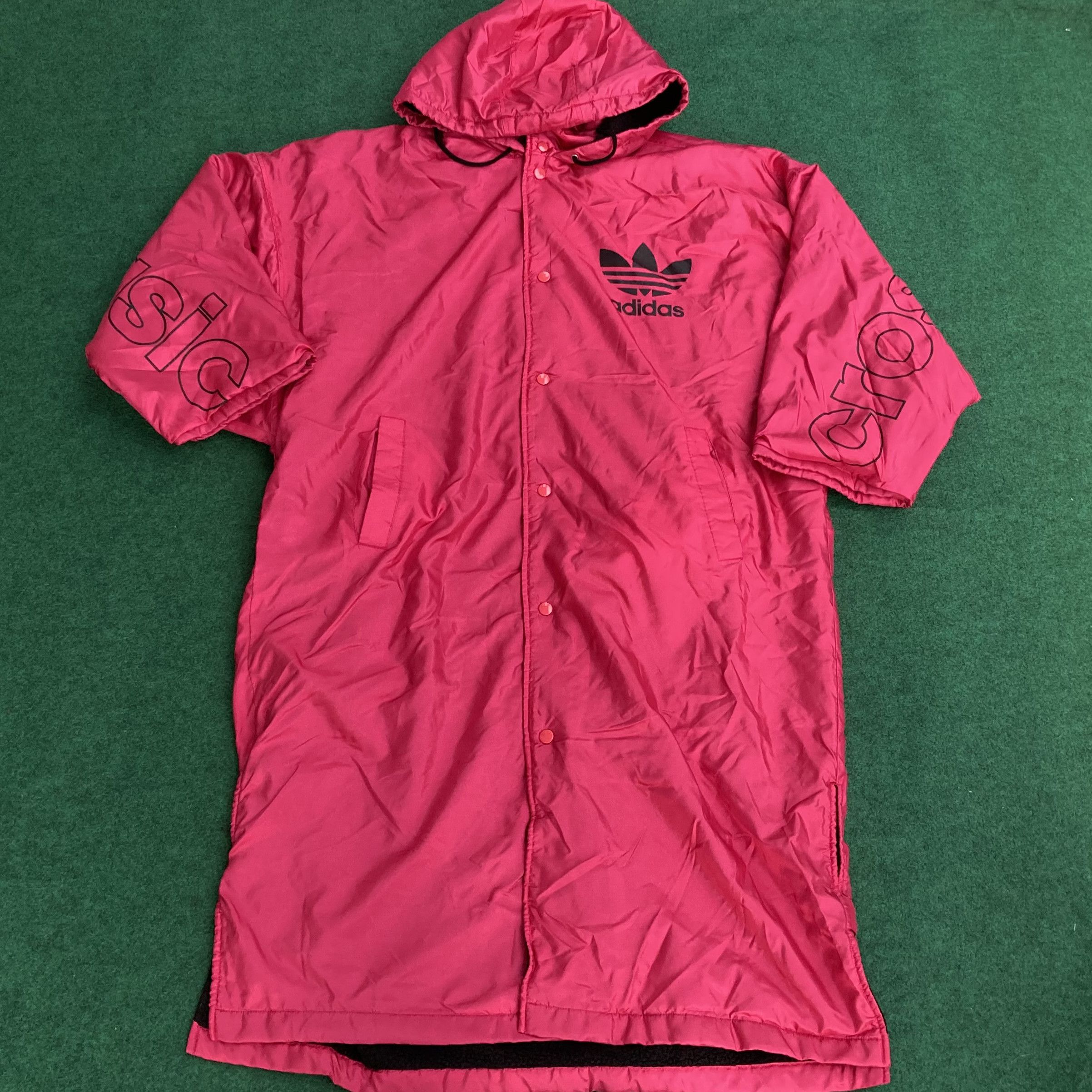 Adidas × Vintage Vtg Adidas Pink Button Big Logo Long Jacket Sweater Size US XL / EU 56 / 4 - 2 Thumbnail
