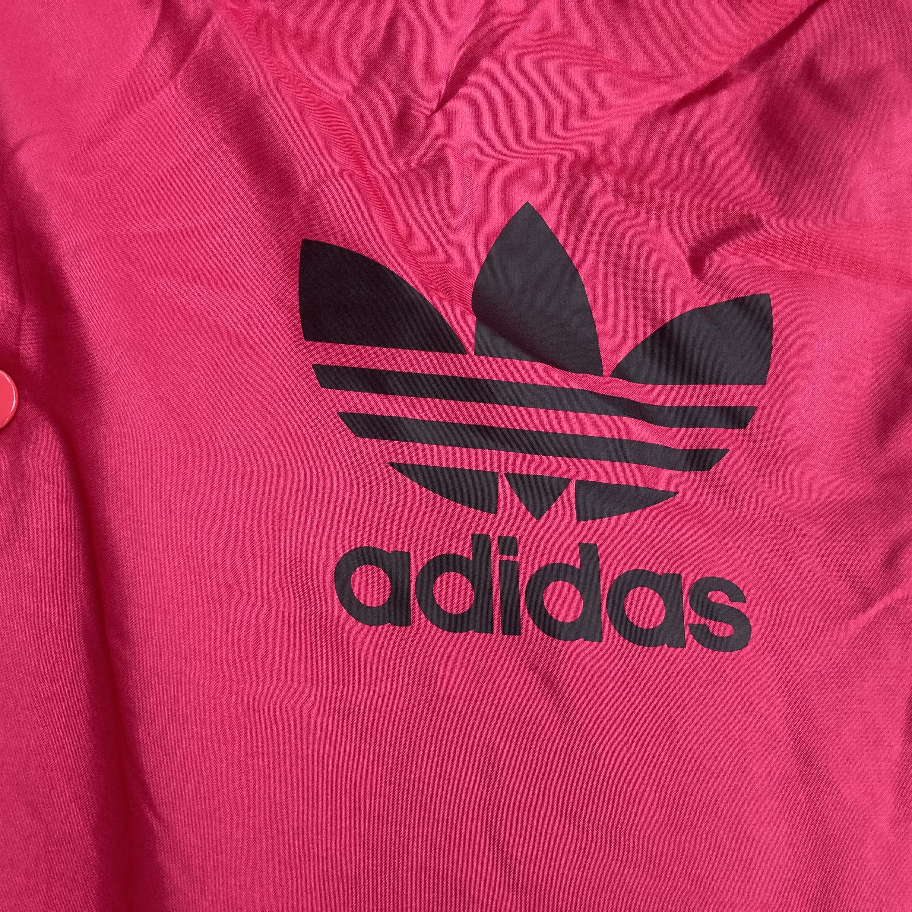 Adidas × Vintage Vtg Adidas Pink Button Big Logo Long Jacket Sweater Size US XL / EU 56 / 4 - 4 Thumbnail