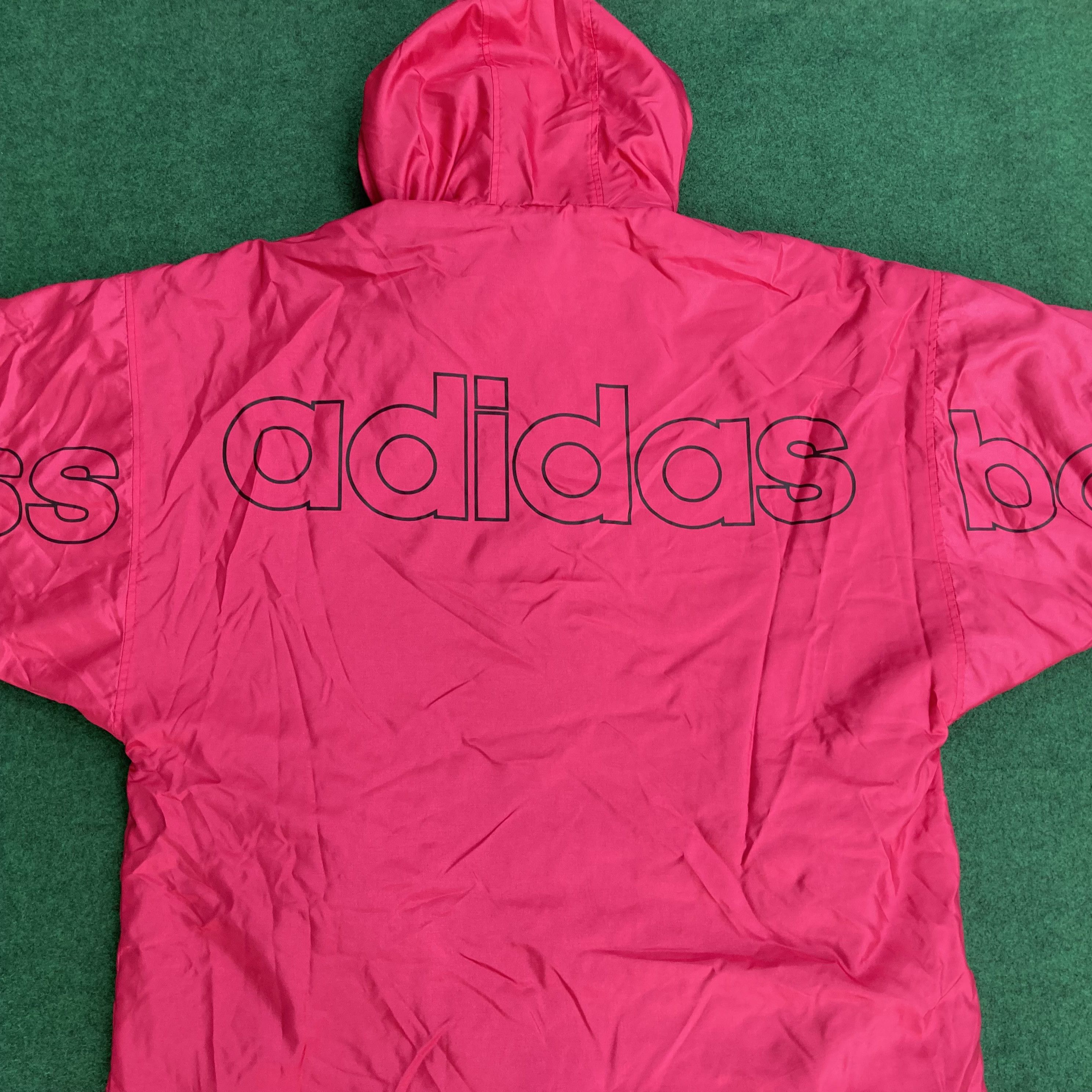 Adidas × Vintage Vtg Adidas Pink Button Big Logo Long Jacket Sweater Size US XL / EU 56 / 4 - 5 Thumbnail