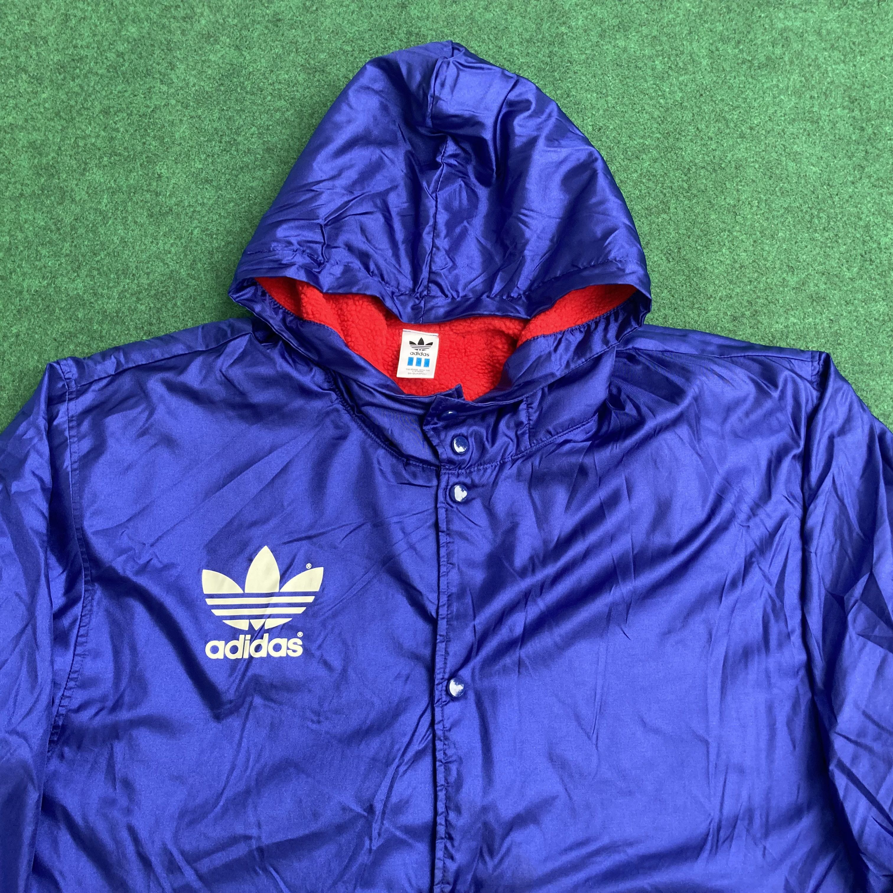 Adidas × Vintage Vtg Adidas Stripe Button Big Logo Long Jacket Sweater Size US XL / EU 56 / 4 - 2 Thumbnail