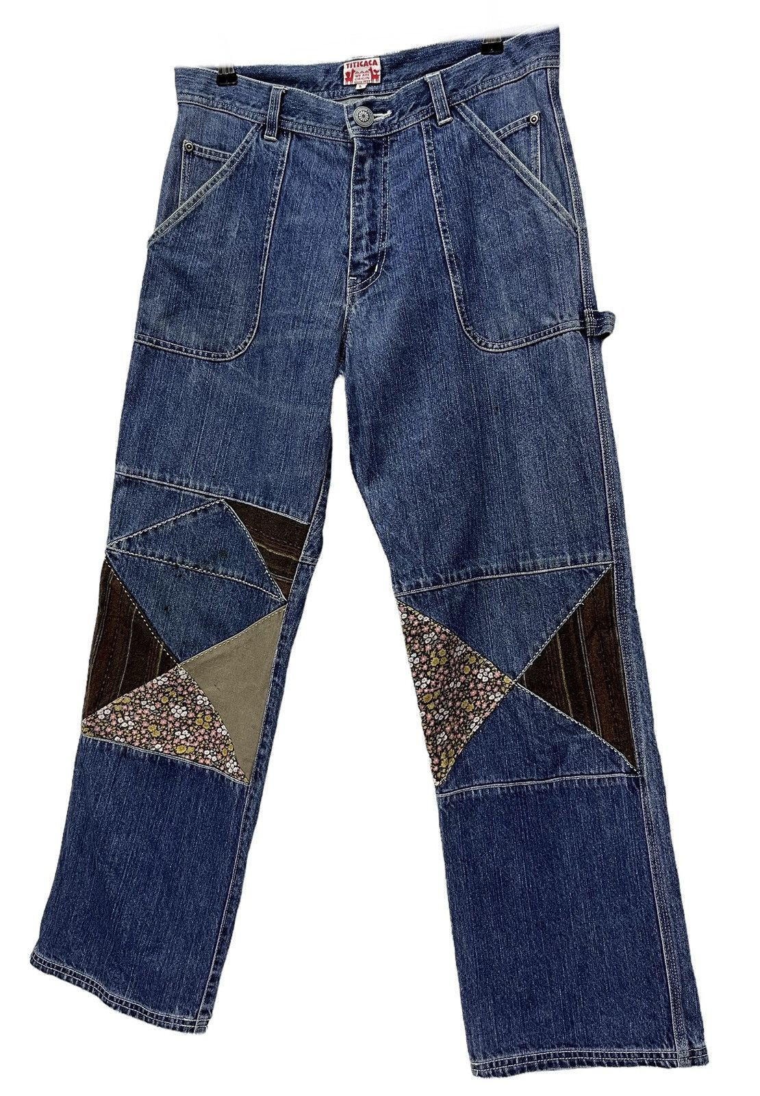 Fragment Design Vintage TITICACA Street Fashion Patchwork Carpenter Denim Size US 31 - 2 Thumbnail