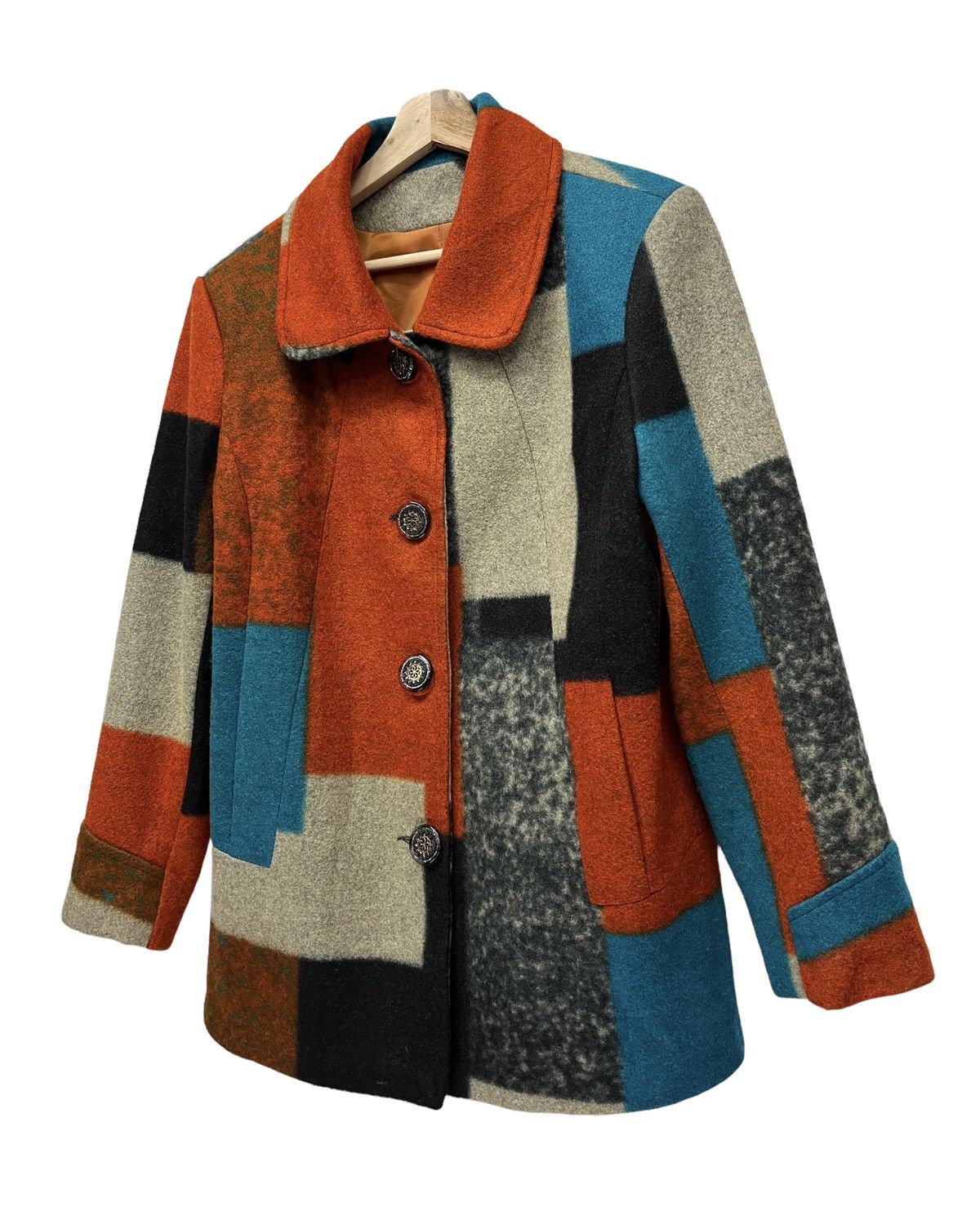 20471120 🔥COKETT Faux Wool Color Block Patchwork Printed Blazer Size US S / EU 44-46 / 1 - 1 Thumbnail