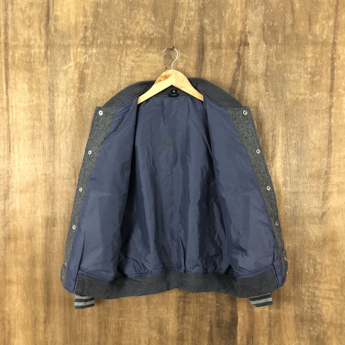 Japanese Brand JAPANESE BRAND GREY WOOL VARSITY JACKET #1883 Size US M / EU 48-50 / 2 - 5 Thumbnail