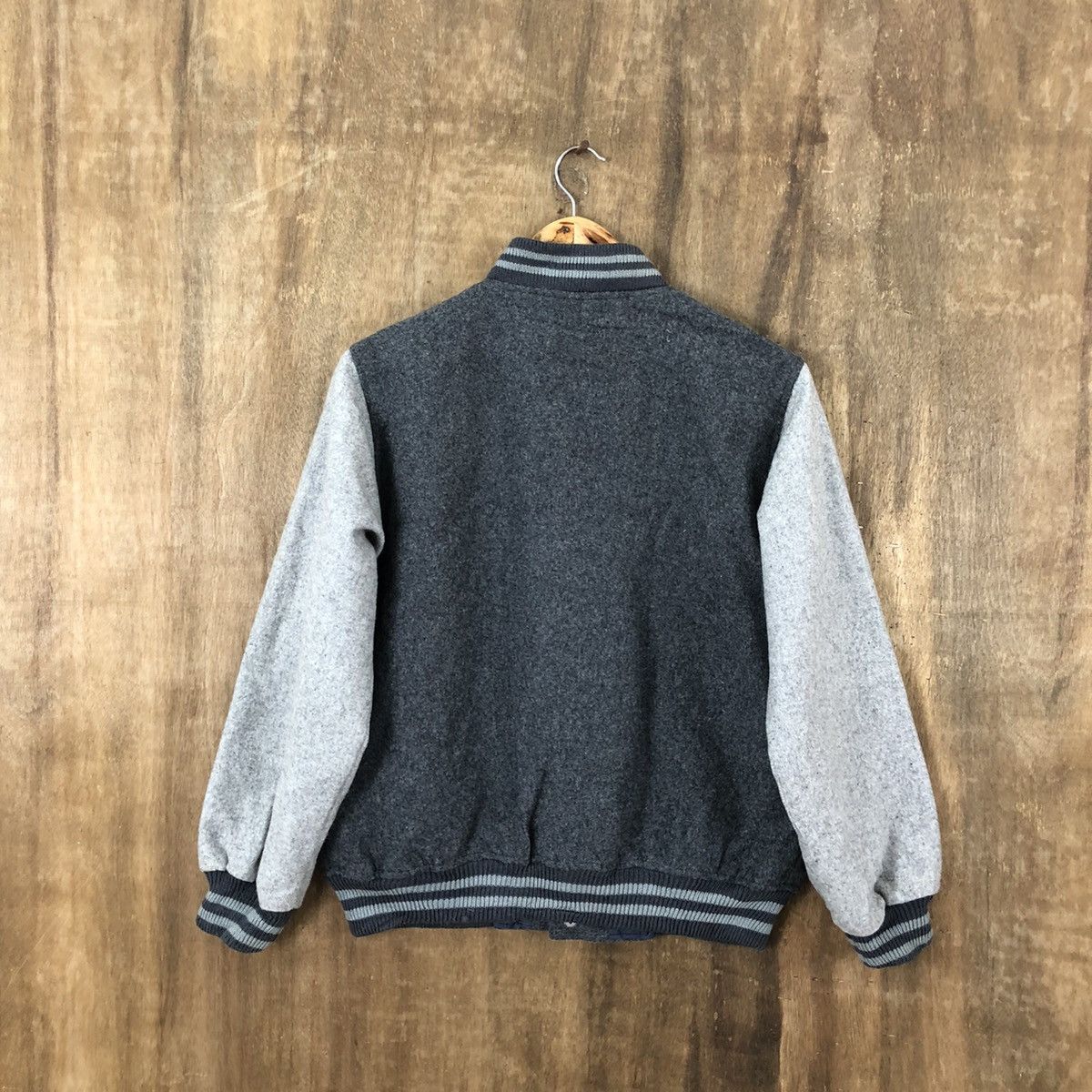 Japanese Brand JAPANESE BRAND GREY WOOL VARSITY JACKET #1883 Size US M / EU 48-50 / 2 - 8 Thumbnail
