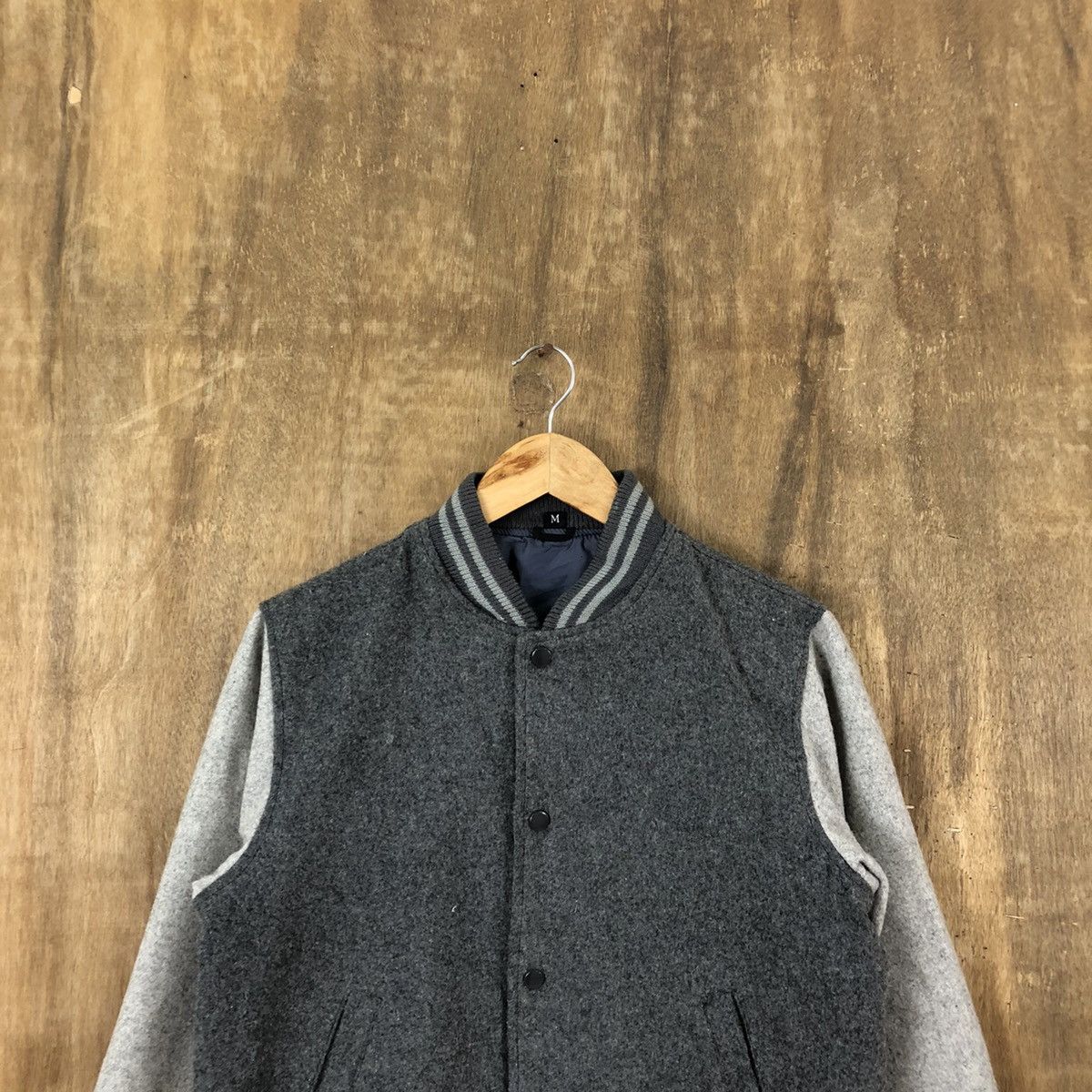 Japanese Brand JAPANESE BRAND GREY WOOL VARSITY JACKET #1883 Size US M / EU 48-50 / 2 - 2 Thumbnail