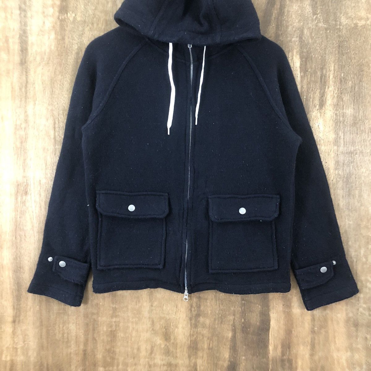 Japanese Brand Fork & Spoon Dark Blue Sweater Hooded #011 Size US M / EU 48-50 / 2 - 3 Thumbnail