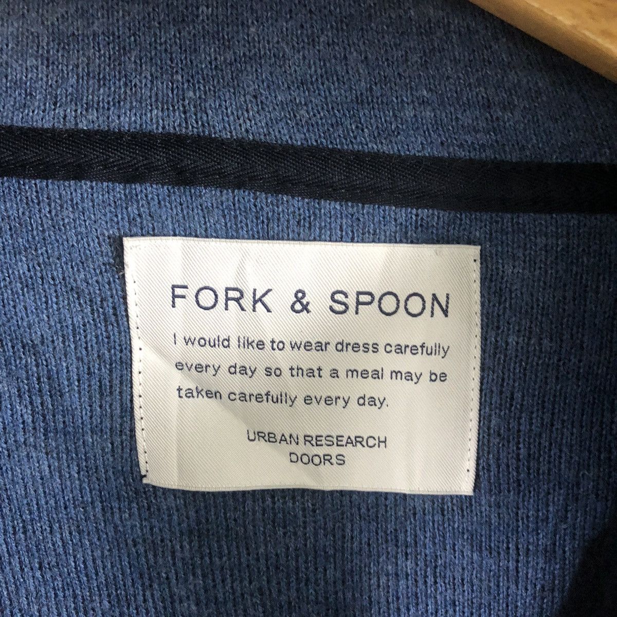 Japanese Brand Fork & Spoon Dark Blue Sweater Hooded #011 Size US M / EU 48-50 / 2 - 5 Thumbnail