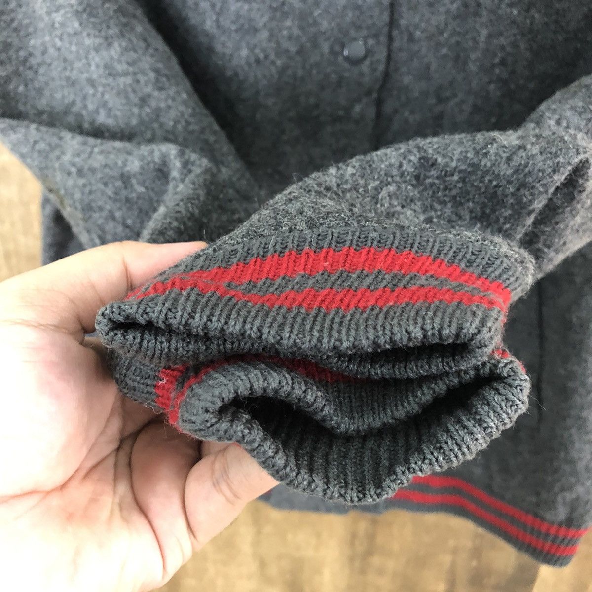 Japanese Brand × Vintage BONMARIEN GREY WOOL VARSITY JACKET HOODIES #1873 Size US M / EU 48-50 / 2 - 4 Thumbnail