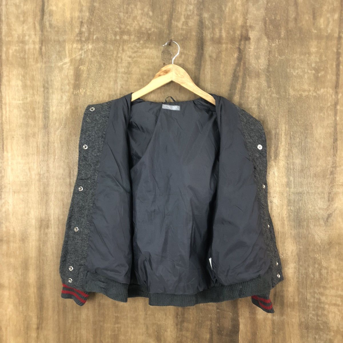 Japanese Brand × Vintage BONMARIEN GREY WOOL VARSITY JACKET HOODIES #1873 Size US M / EU 48-50 / 2 - 7 Thumbnail