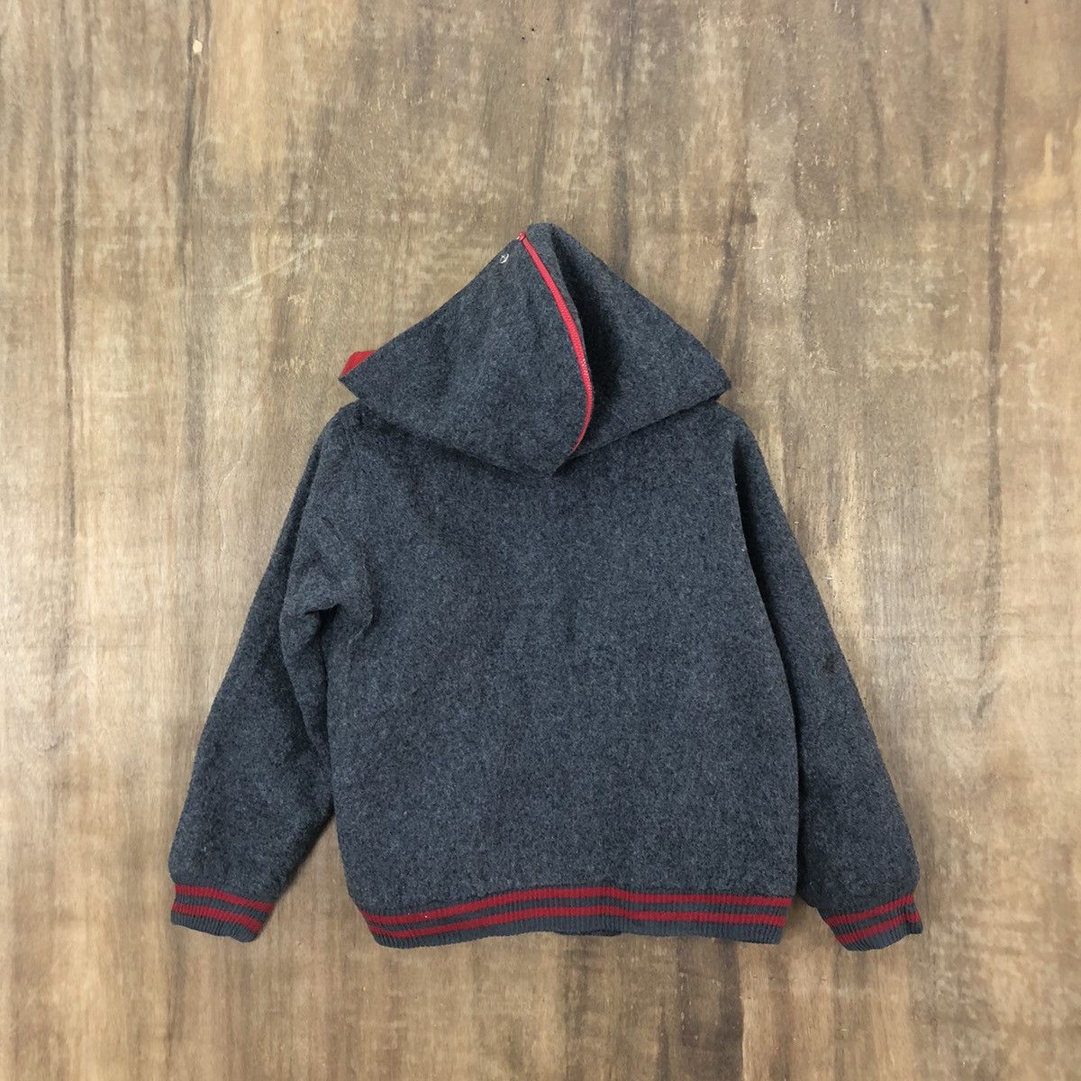 Japanese Brand × Vintage BONMARIEN GREY WOOL VARSITY JACKET HOODIES #1873 Size US M / EU 48-50 / 2 - 8 Thumbnail