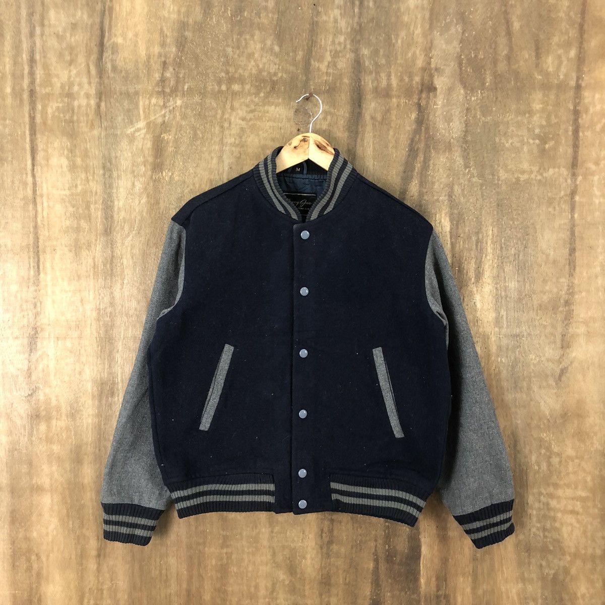 Japanese Brand × Vintage VINTAGE YOUNG JAC DARK BLUE WOOL VARSITY JACKET #1862 Size US M / EU 48-50 / 2 - 1 Thumbnail