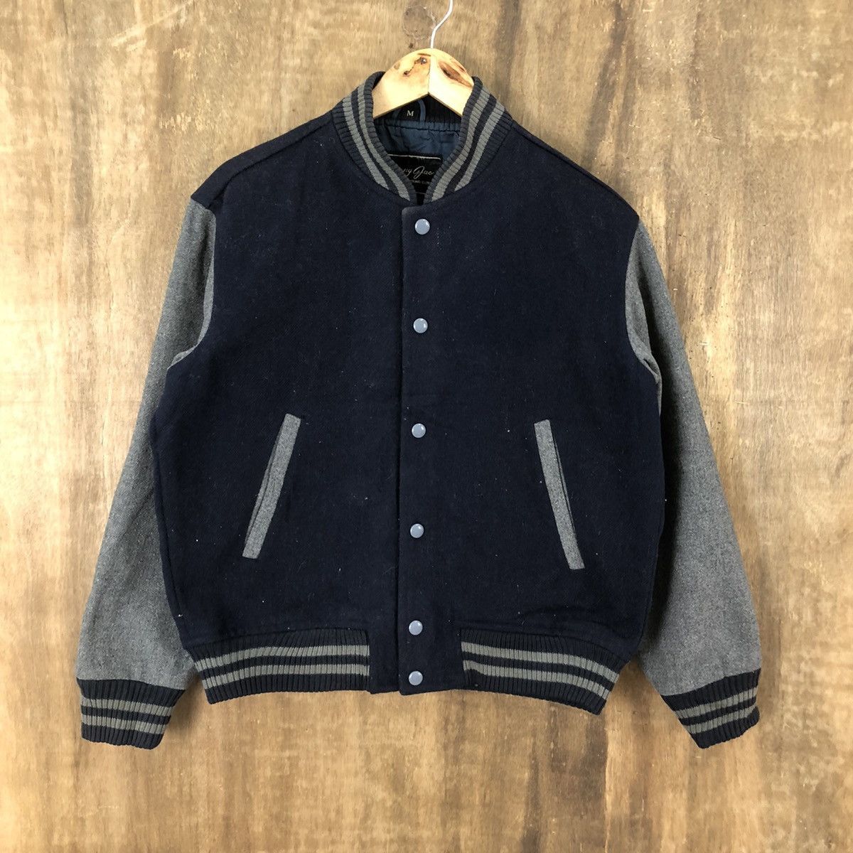 Japanese Brand × Vintage VINTAGE YOUNG JAC DARK BLUE WOOL VARSITY JACKET #1862 Size US M / EU 48-50 / 2 - 3 Thumbnail