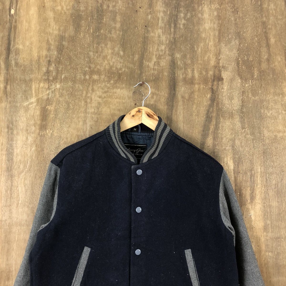 Japanese Brand × Vintage VINTAGE YOUNG JAC DARK BLUE WOOL VARSITY JACKET #1862 Size US M / EU 48-50 / 2 - 2 Thumbnail