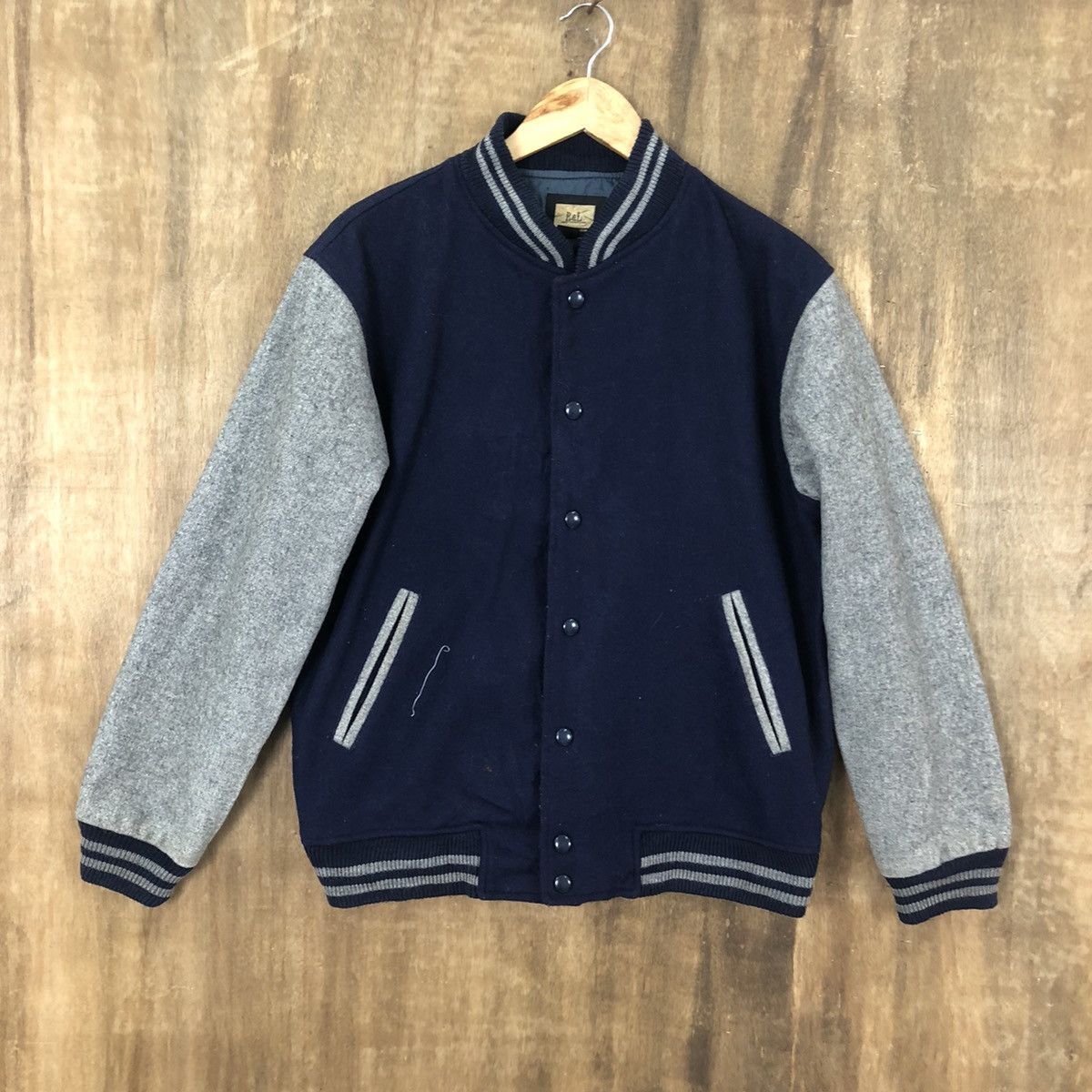 Japanese Brand R&L DARK BLUE WOOL VARSITY JACKET #1875 Size US M / EU 48-50 / 2 - 3 Thumbnail