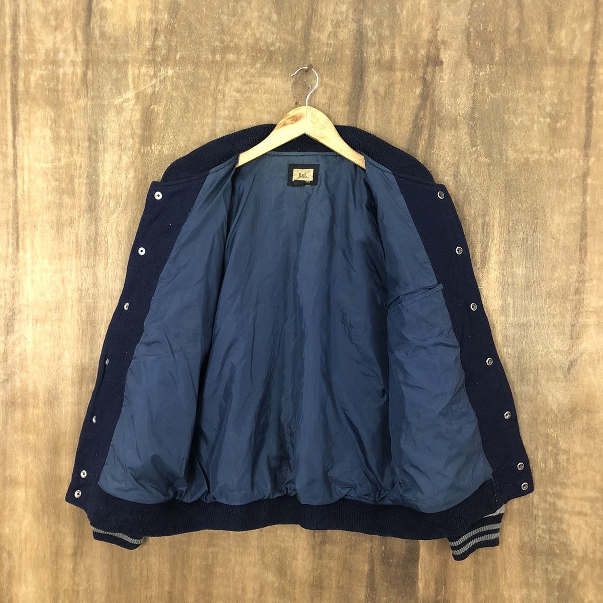 Japanese Brand R&L DARK BLUE WOOL VARSITY JACKET #1875 Size US M / EU 48-50 / 2 - 6 Thumbnail