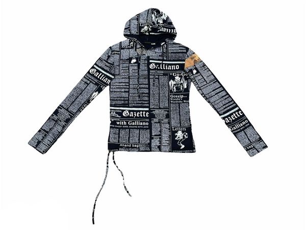 John Galliano John Galliano Newspaper Printed Hoodie | Grailed