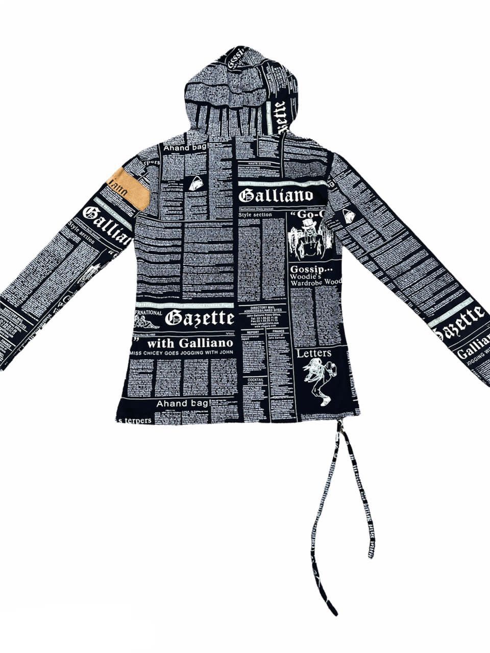 Clothing John Galliano Hoodie John Galliano Newspaper Printed Hoodie