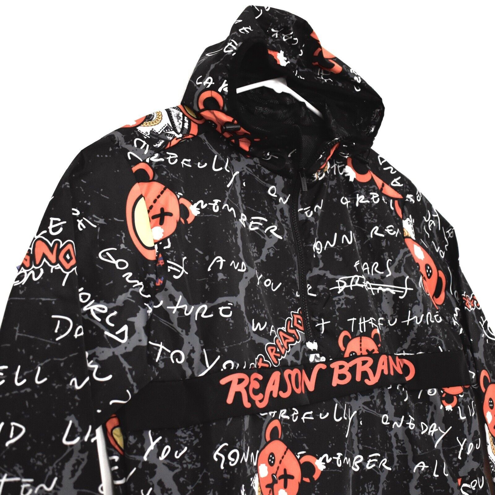 Reason NEW Reason Brand Teddy Anorak Men’s Size Medium BLK/RED/GR Size US M / EU 48-50 / 2 - 2 Thumbnail