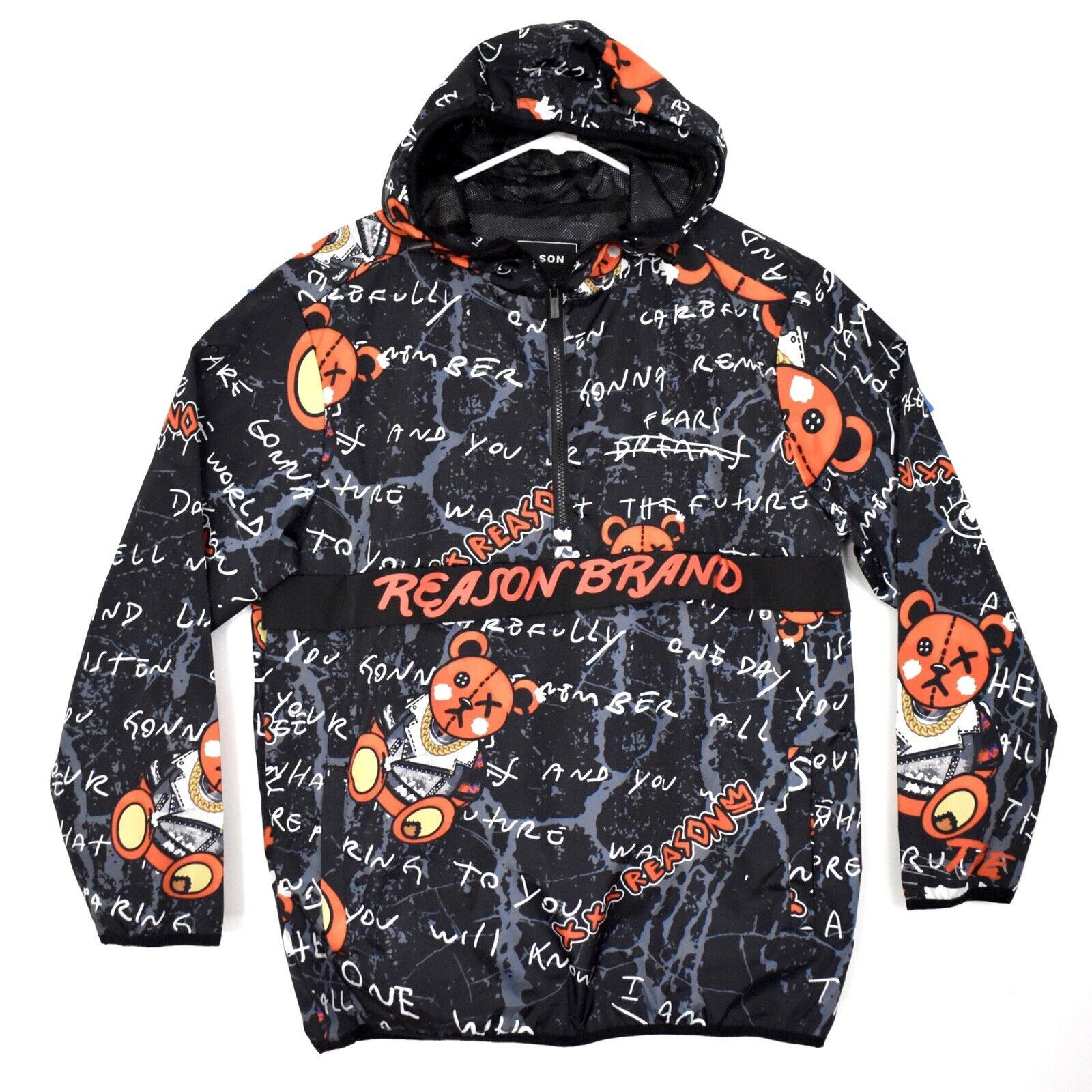 Reason NEW Reason Brand Teddy Anorak Men’s Size Medium BLK/RED/GR Size US M / EU 48-50 / 2 - 1 Thumbnail