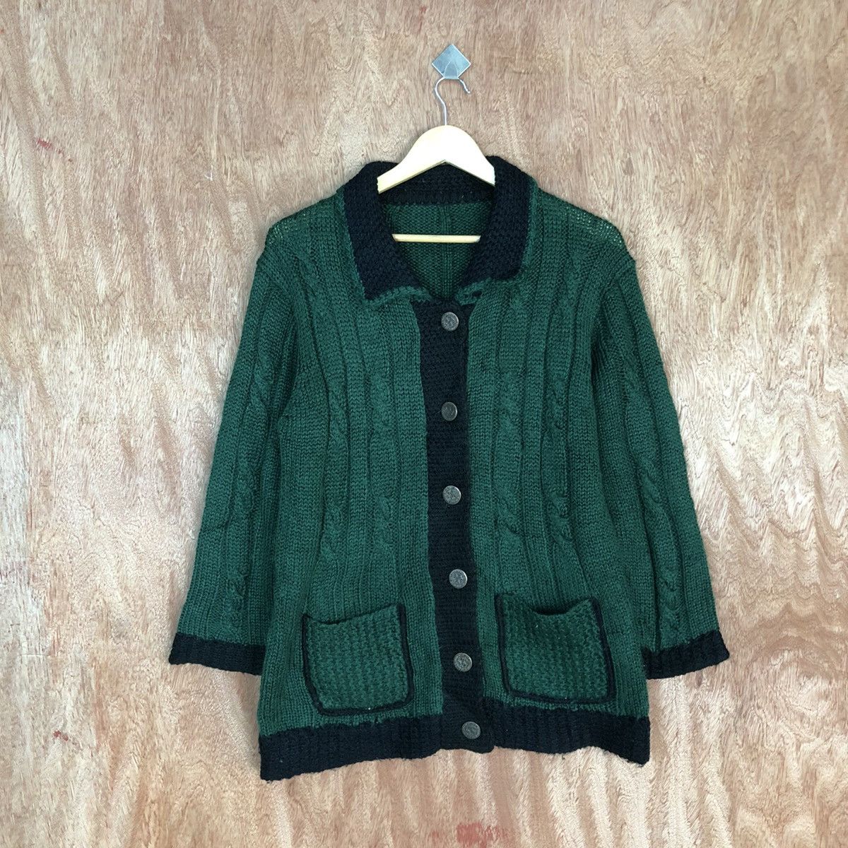 Aran Isles Knitwear Japan Green Shag Shaggy Knitwear #H456 Size US M / EU 48-50 / 2 - 1 Thumbnail