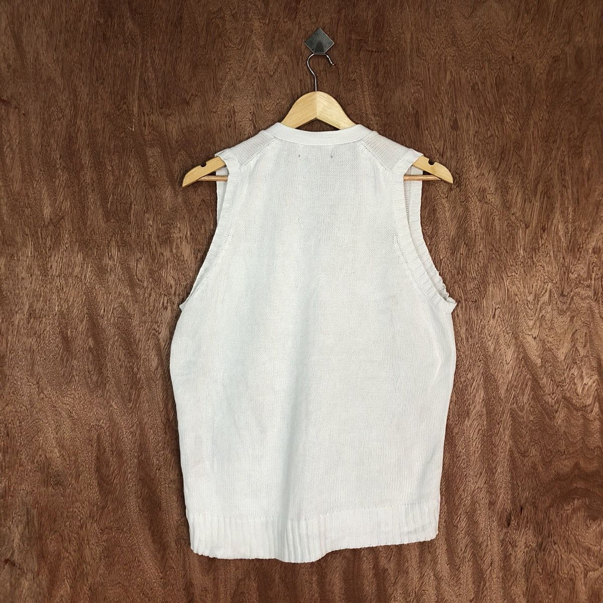 Homespun Knitwear East Boy White sleeve less Knit Vest #H386 Size US M / EU 48-50 / 2 - 9 Thumbnail