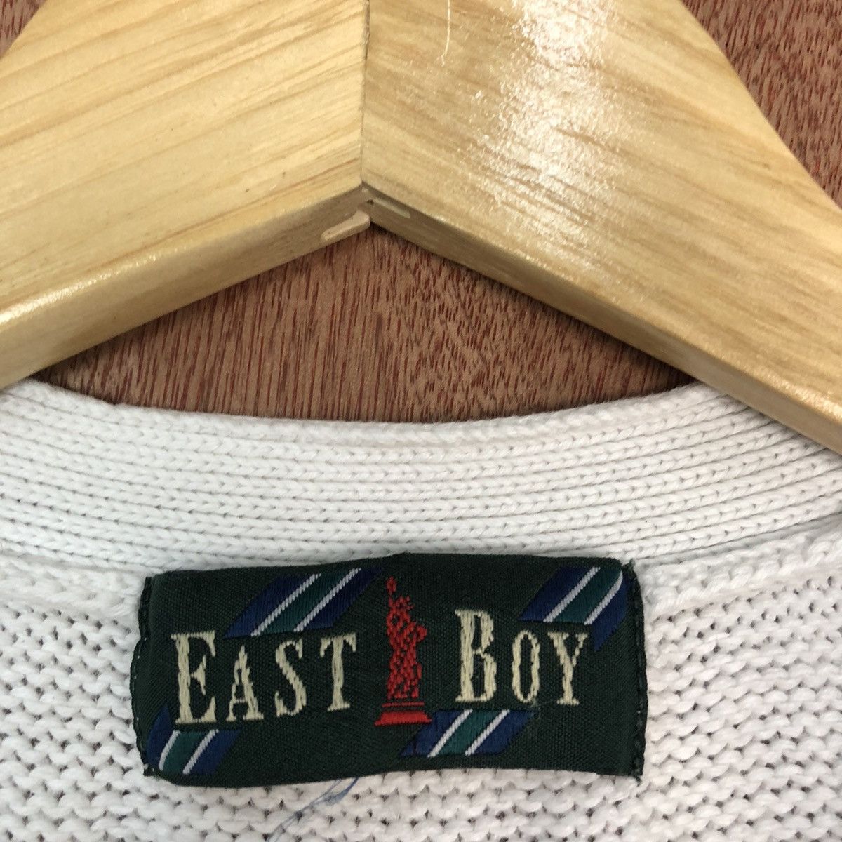 Homespun Knitwear East Boy White sleeve less Knit Vest #H386 Size US M / EU 48-50 / 2 - 8 Thumbnail