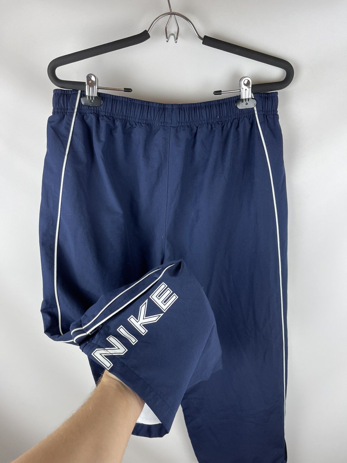 Nike Nike Vintage y2k navy double logo hype track pants Size US 34 / EU 50 - 2 Thumbnail