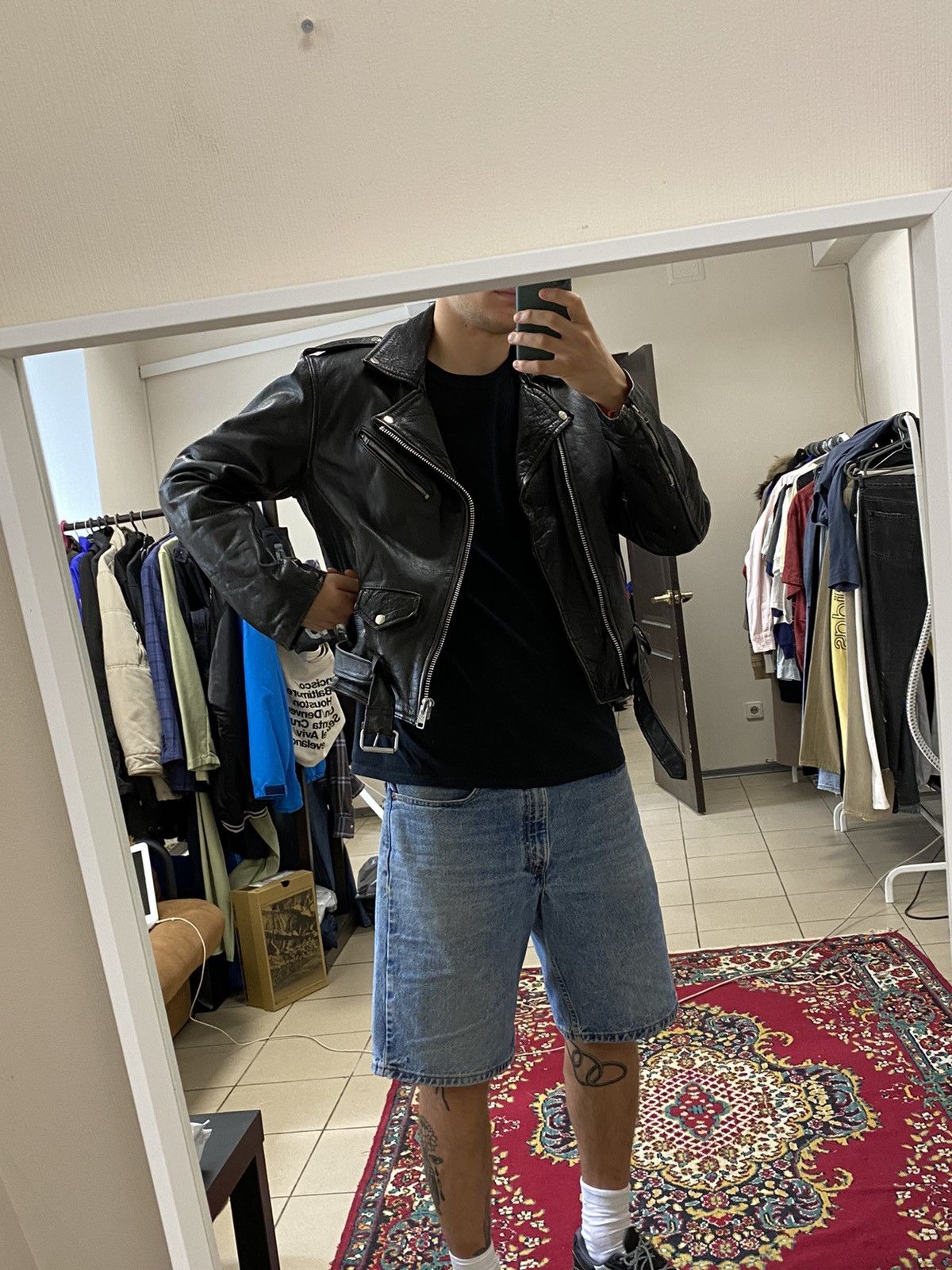 Vintage 80s 90s Moto Biker Leather Black Jacket 3112AC Size US M / EU 48-50 / 2 - 4 Thumbnail