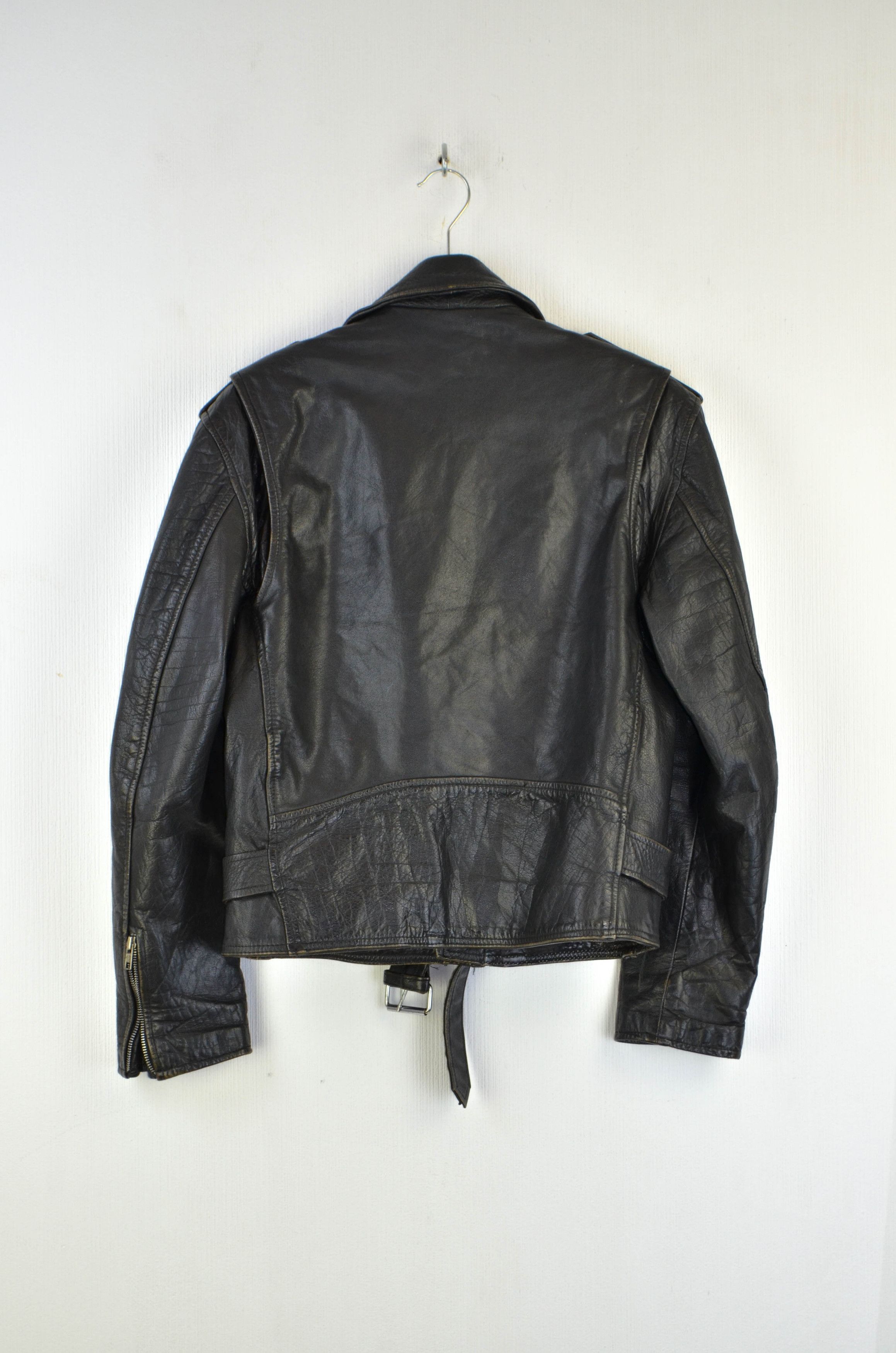 Vintage 80s 90s Moto Biker Leather Black Jacket 3112AC Size US M / EU 48-50 / 2 - 6 Thumbnail