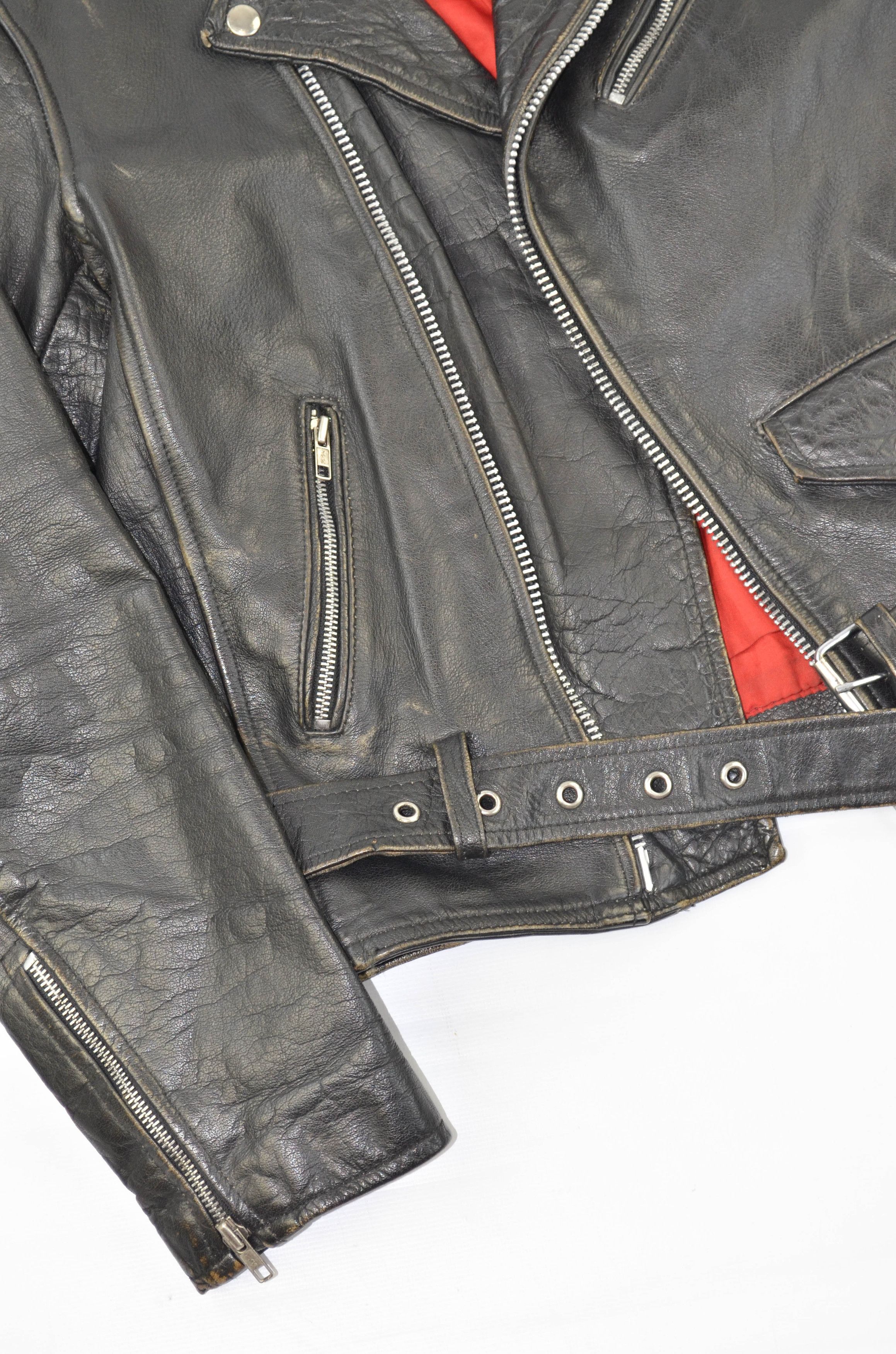 Vintage 80s 90s Moto Biker Leather Black Jacket 3112AC Size US M / EU 48-50 / 2 - 11 Thumbnail