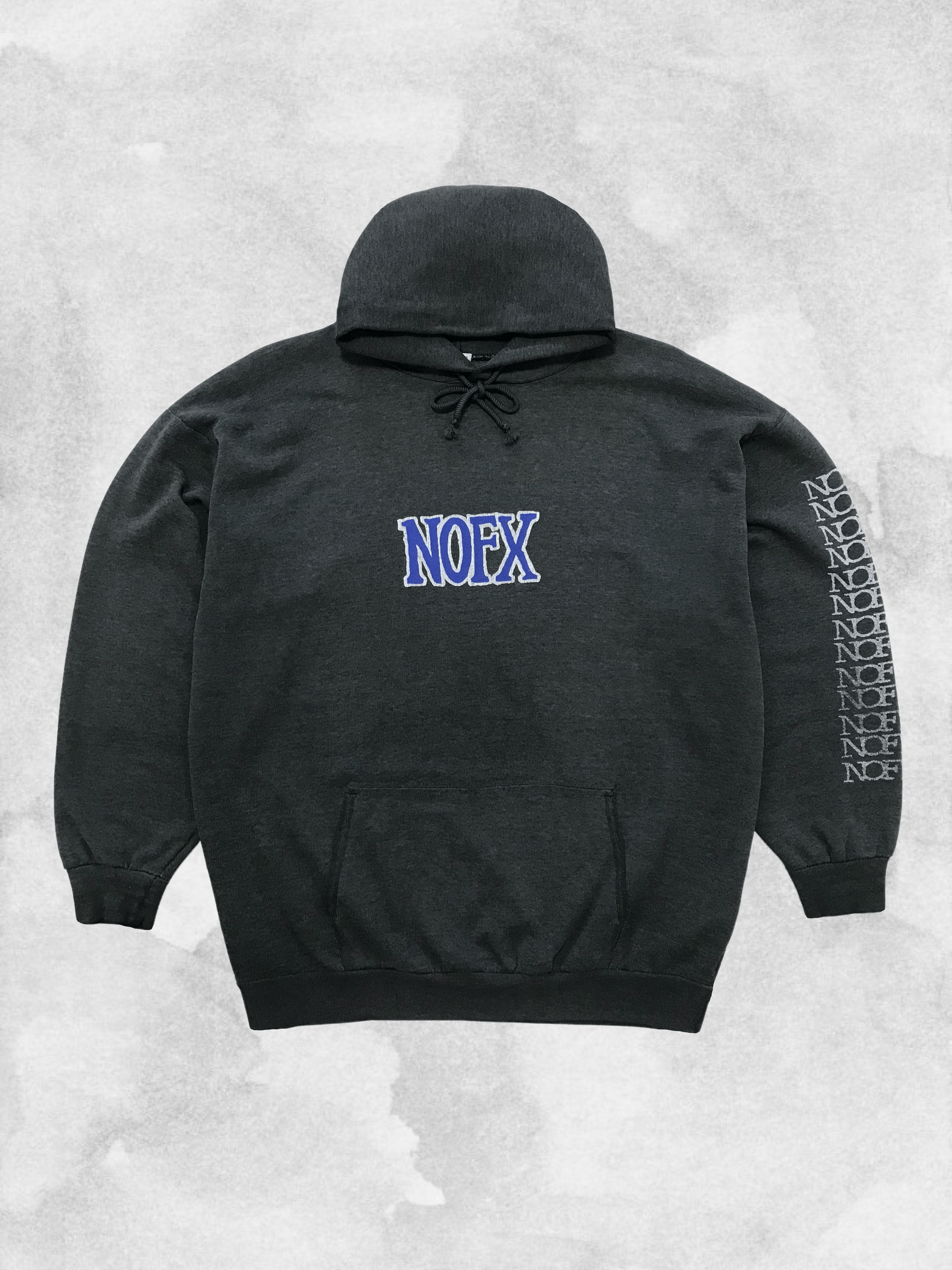 image of Nofx Punk In Drublic 1995 Tour Vintage Hoodie Sweater 90's in Grey, Men's (Size XL)