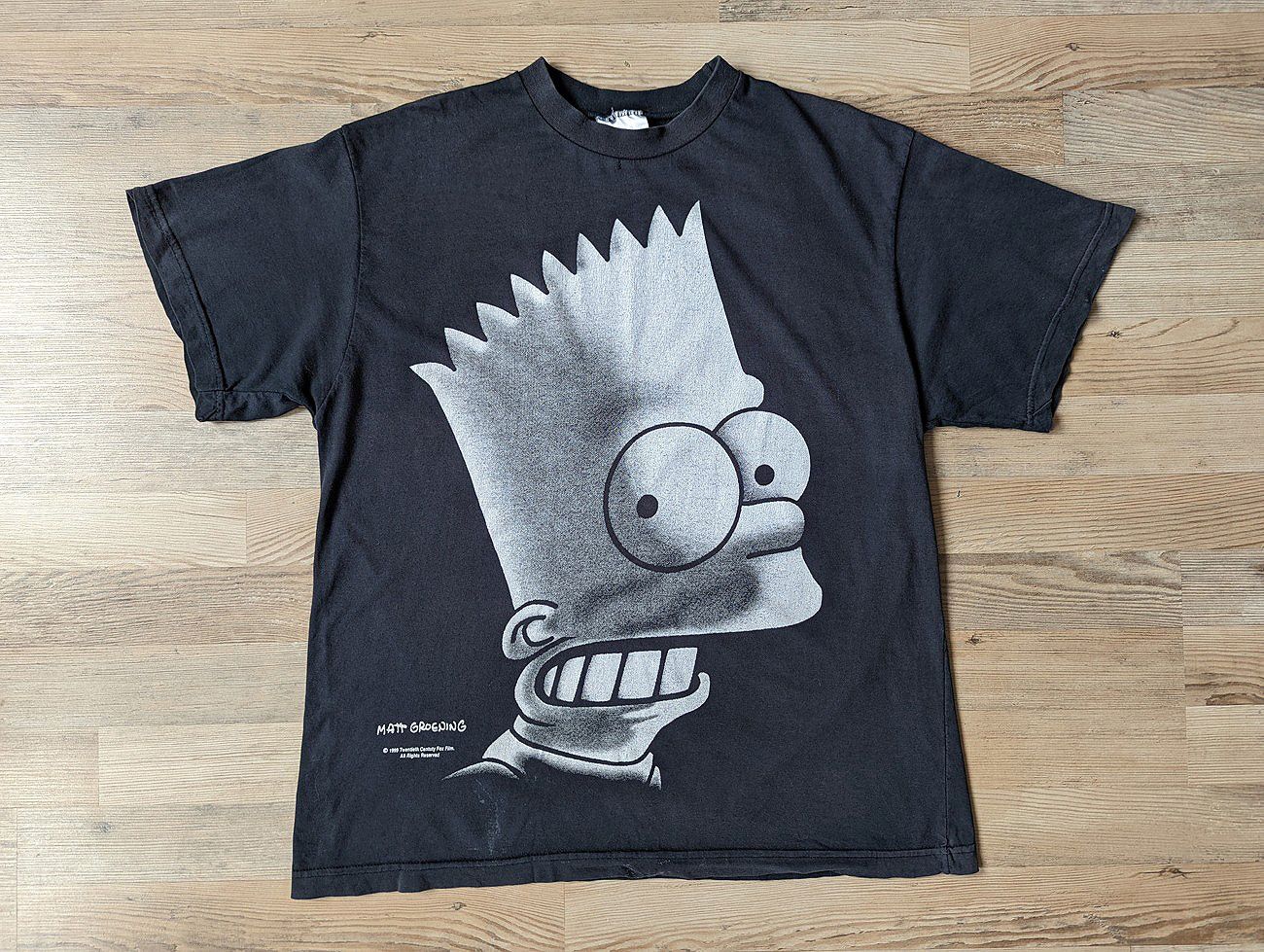 Rap Tees The Simpsons Bart Big Face Print Vintage 90s Faded Black Size US M / EU 48-50 / 2 - 1 Thumbnail