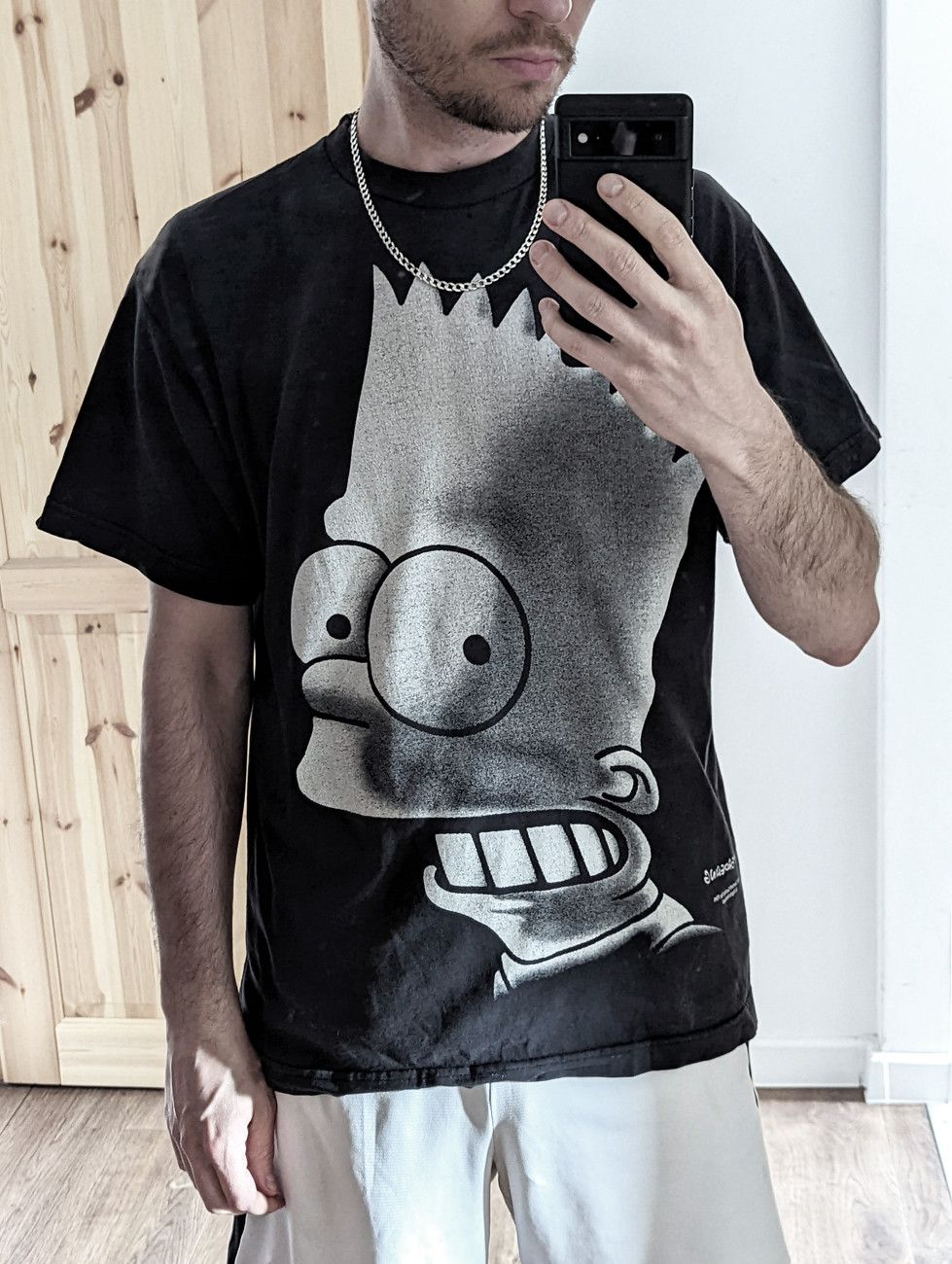 Rap Tees The Simpsons Bart Big Face Print Vintage 90s Faded Black Size US M / EU 48-50 / 2 - 2 Thumbnail