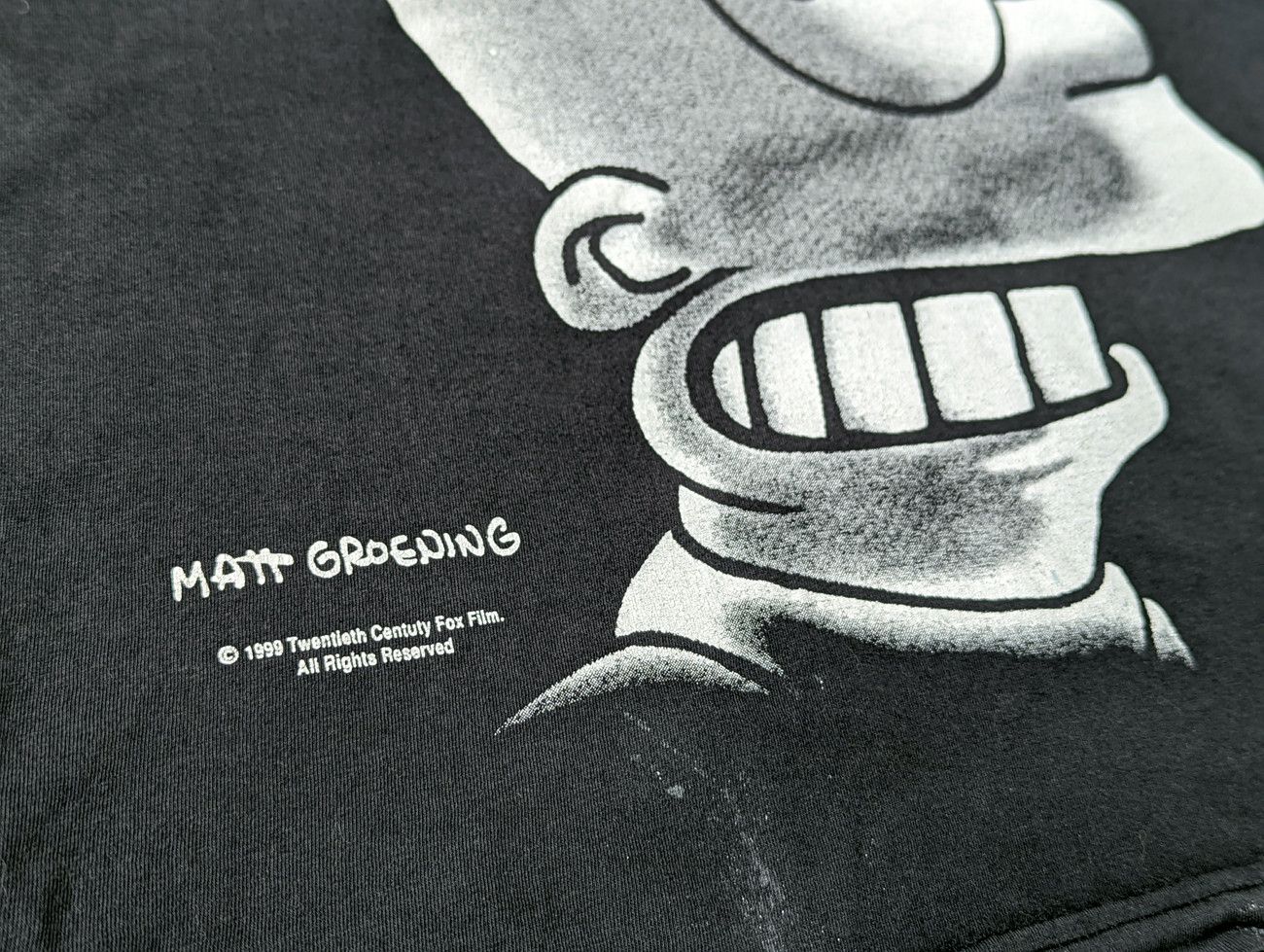 Rap Tees The Simpsons Bart Big Face Print Vintage 90s Faded Black Size US M / EU 48-50 / 2 - 4 Thumbnail