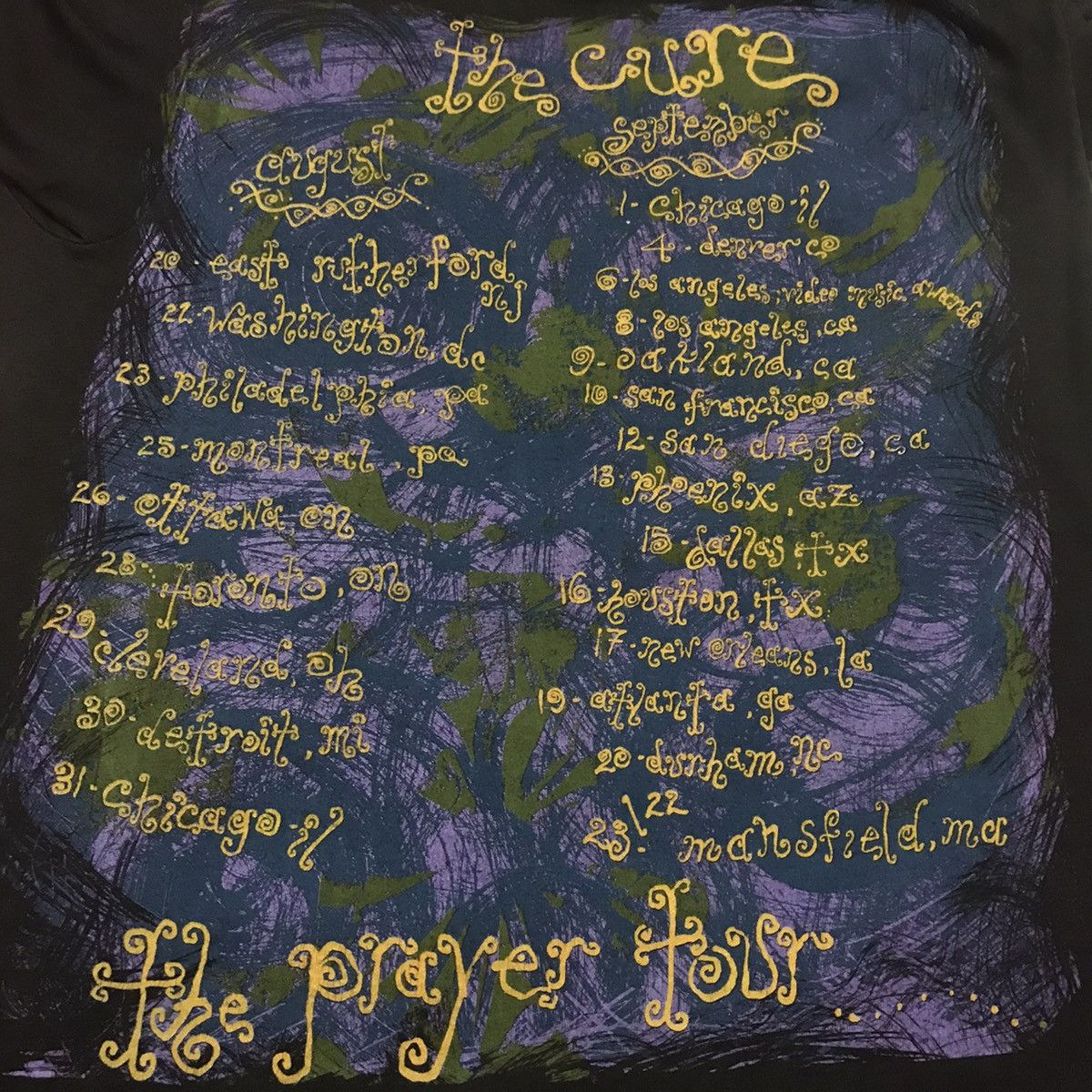 Band Tees × The Cure × Vintage Vintage Original 1989 The Cure The Prayer Tour T Shirt Size US M / EU 48-50 / 2 - 6 Thumbnail