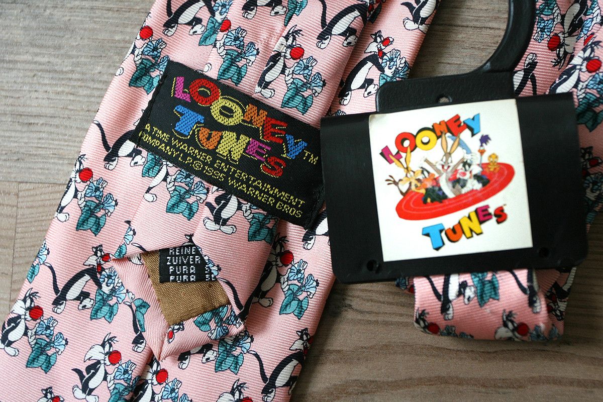 Warner Bros Looney Tunes Warner Bros 90s Vintage Silk Sylvester Cat Tie Size ONE SIZE - 3 Thumbnail