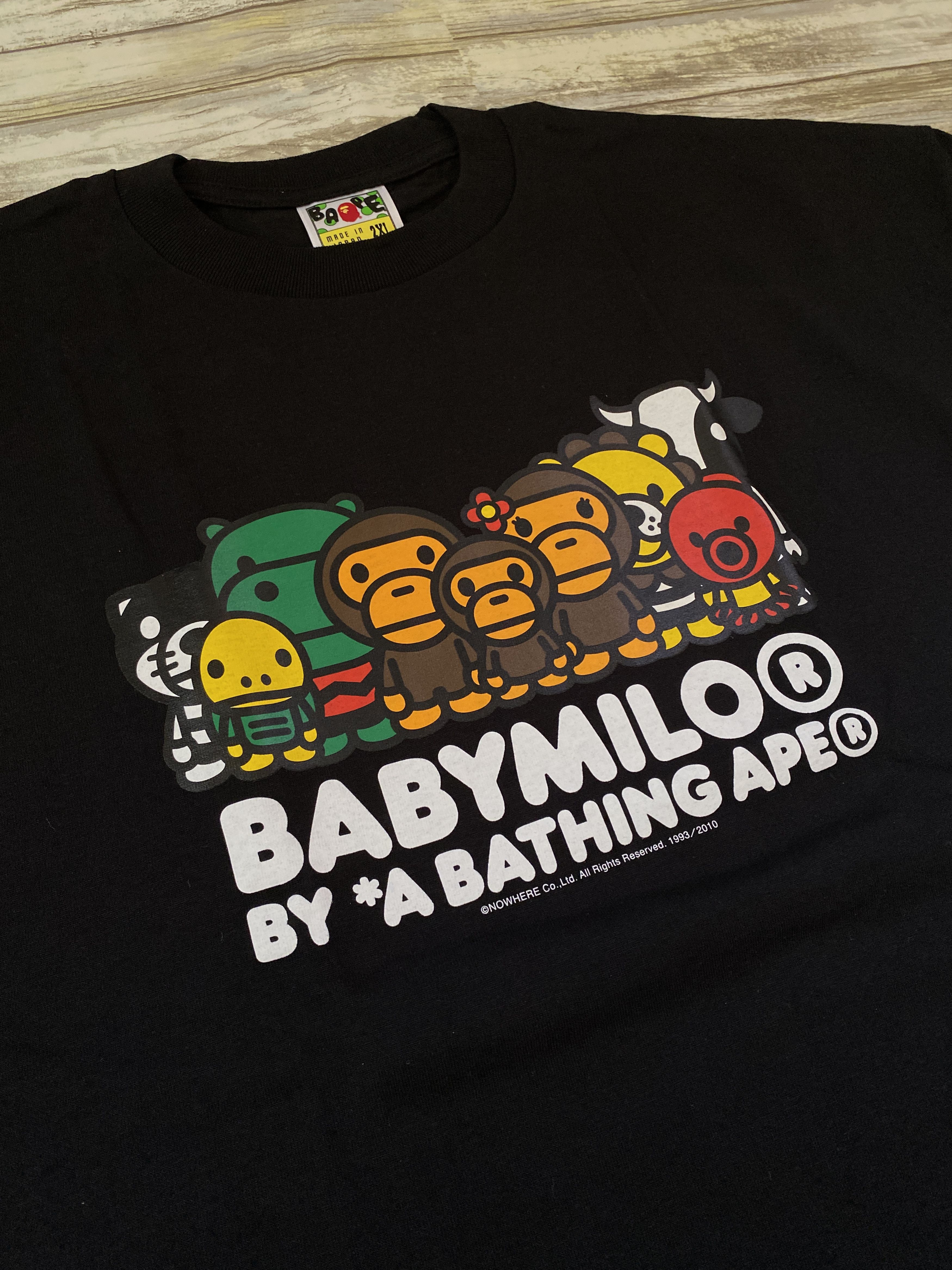 Image of Bape Baby Milo & Friends Tee in Black, Men's (Size 2XL)