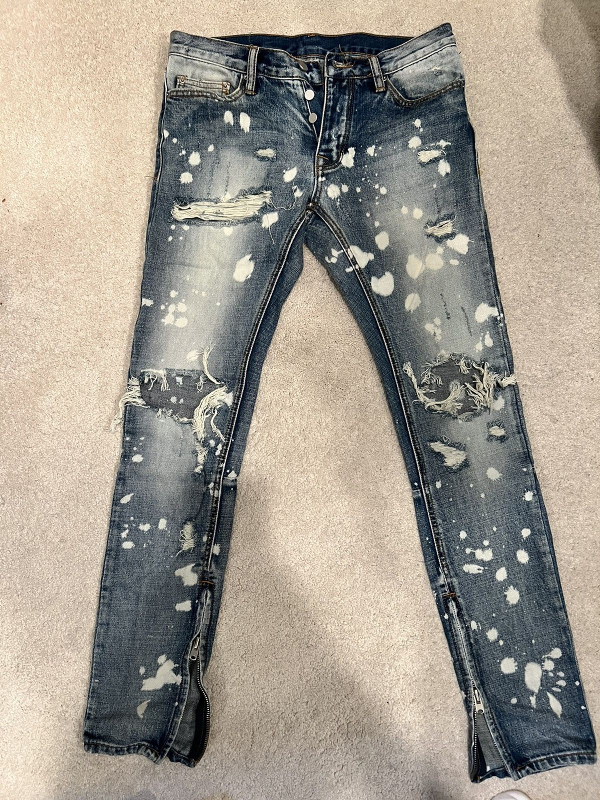 MNML MNML M1 Splash Denim Jeans | Grailed