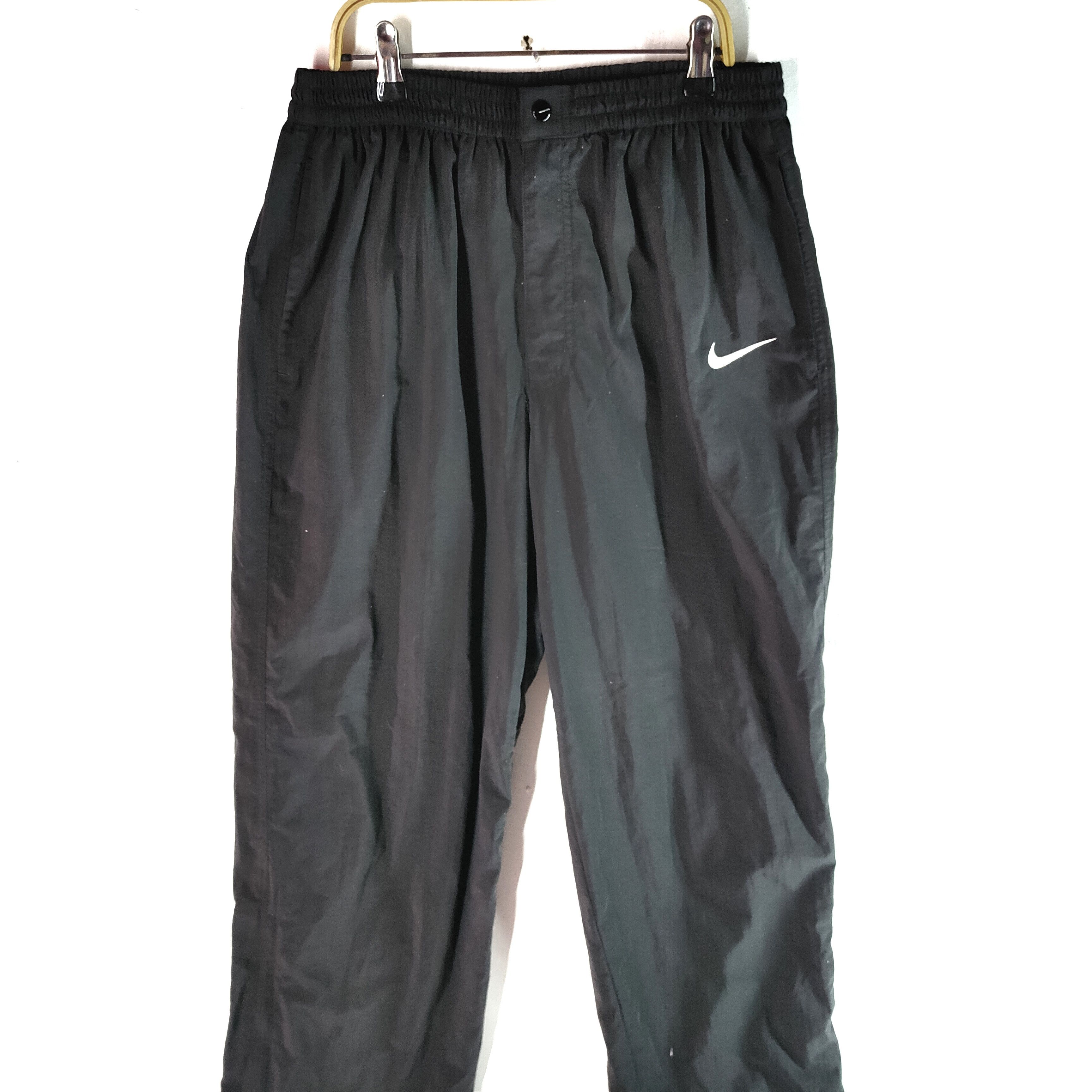 Nike × Vintage NIKE VINTAGE 90s White Embroidery Swoosh Track Pant Size US 31 - 1 Thumbnail