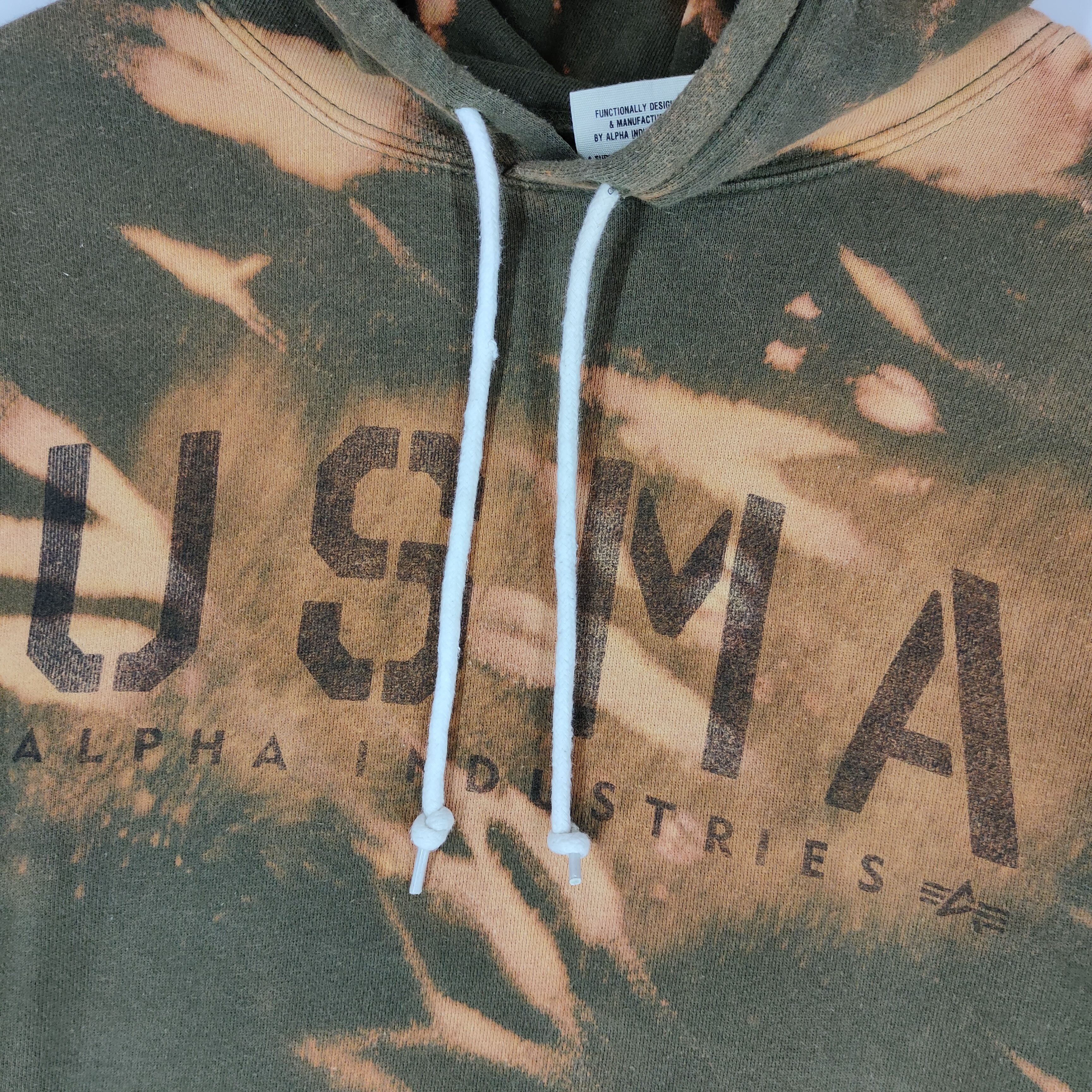 Alpha Industries Vintage ALPHA INDUSTRIES Military Army Custom Bleach Hoodie Size US L / EU 52-54 / 3 - 3 Thumbnail