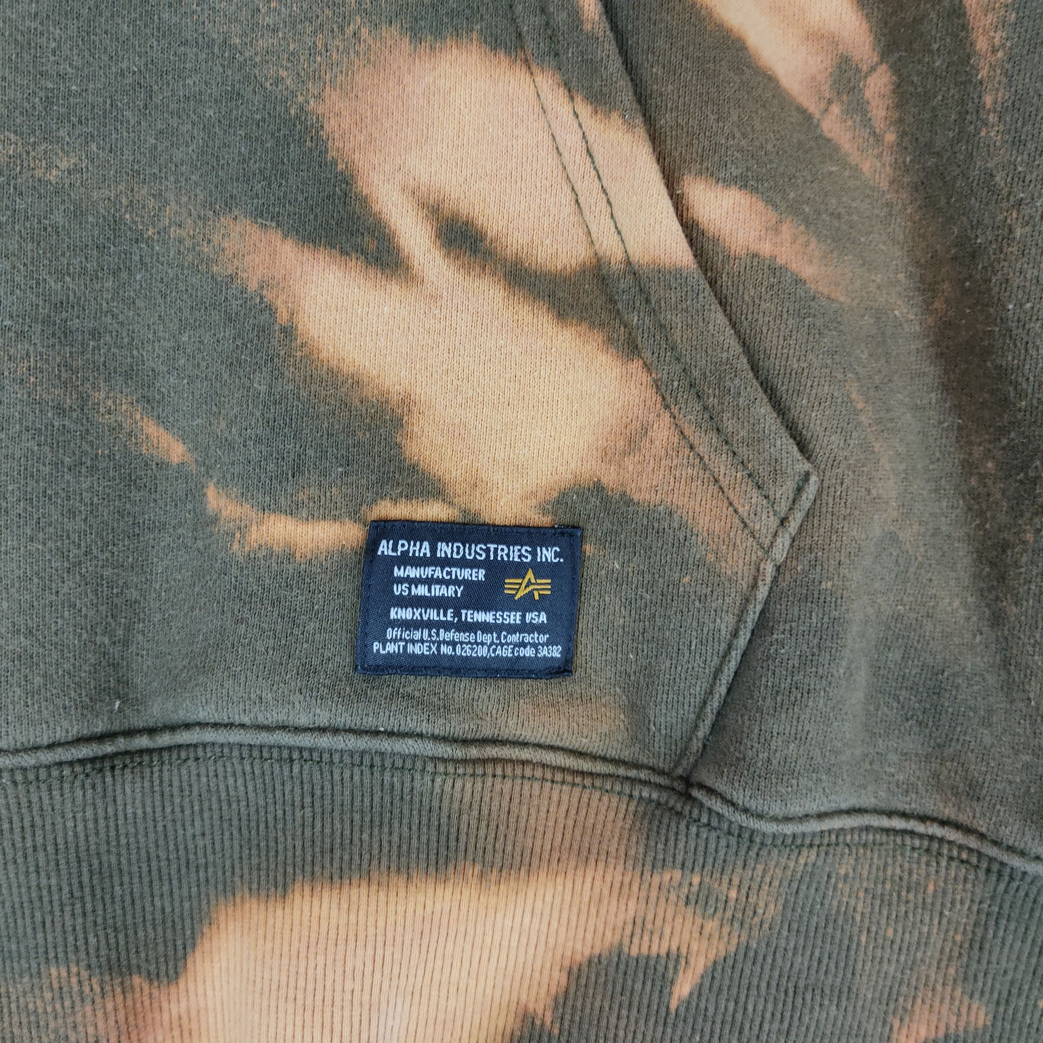 Alpha Industries Vintage ALPHA INDUSTRIES Military Army Custom Bleach Hoodie Size US L / EU 52-54 / 3 - 4 Thumbnail